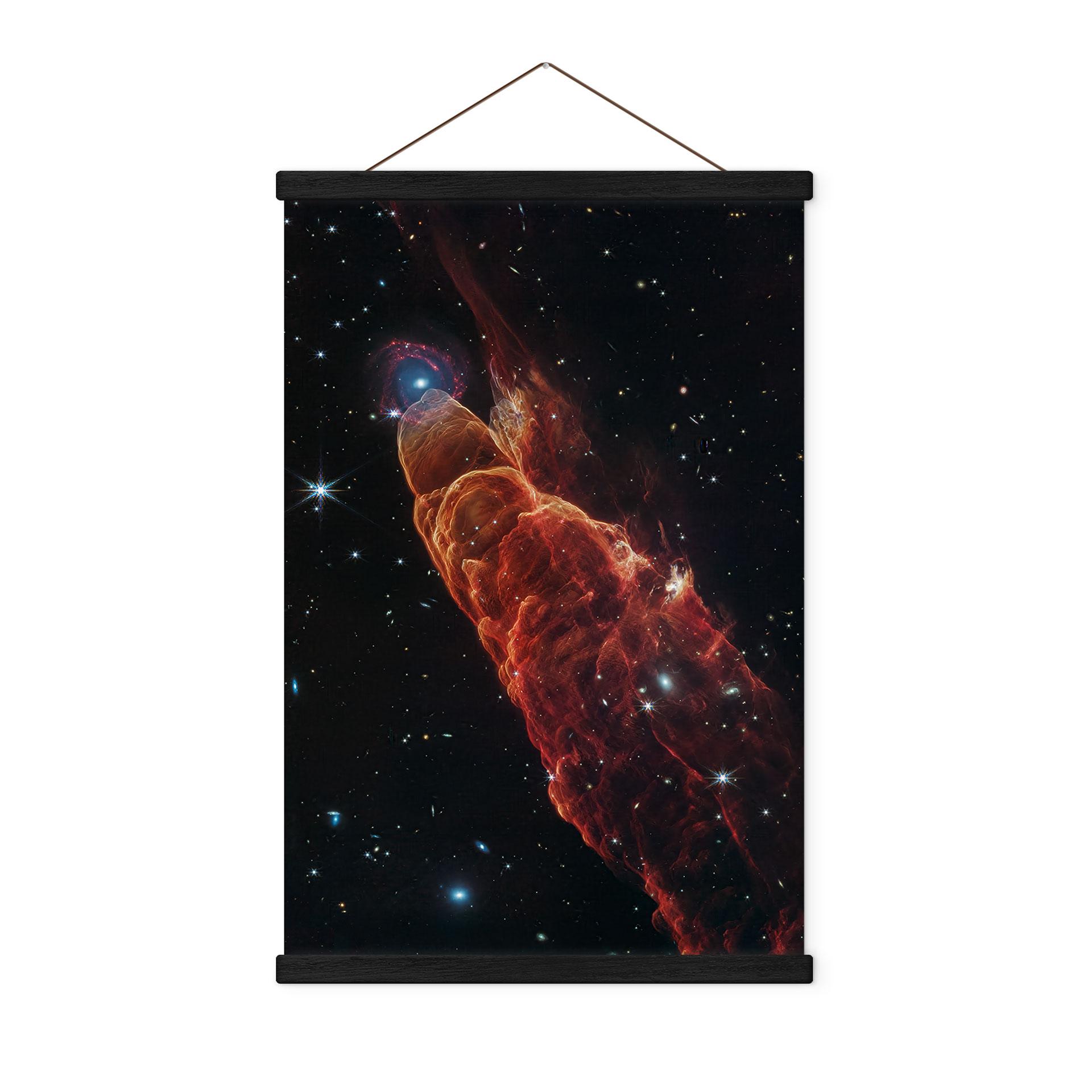 Tekstil plakat James Webb Telescope - Kosmisk hvirvelvind Herbig Haro 49/50