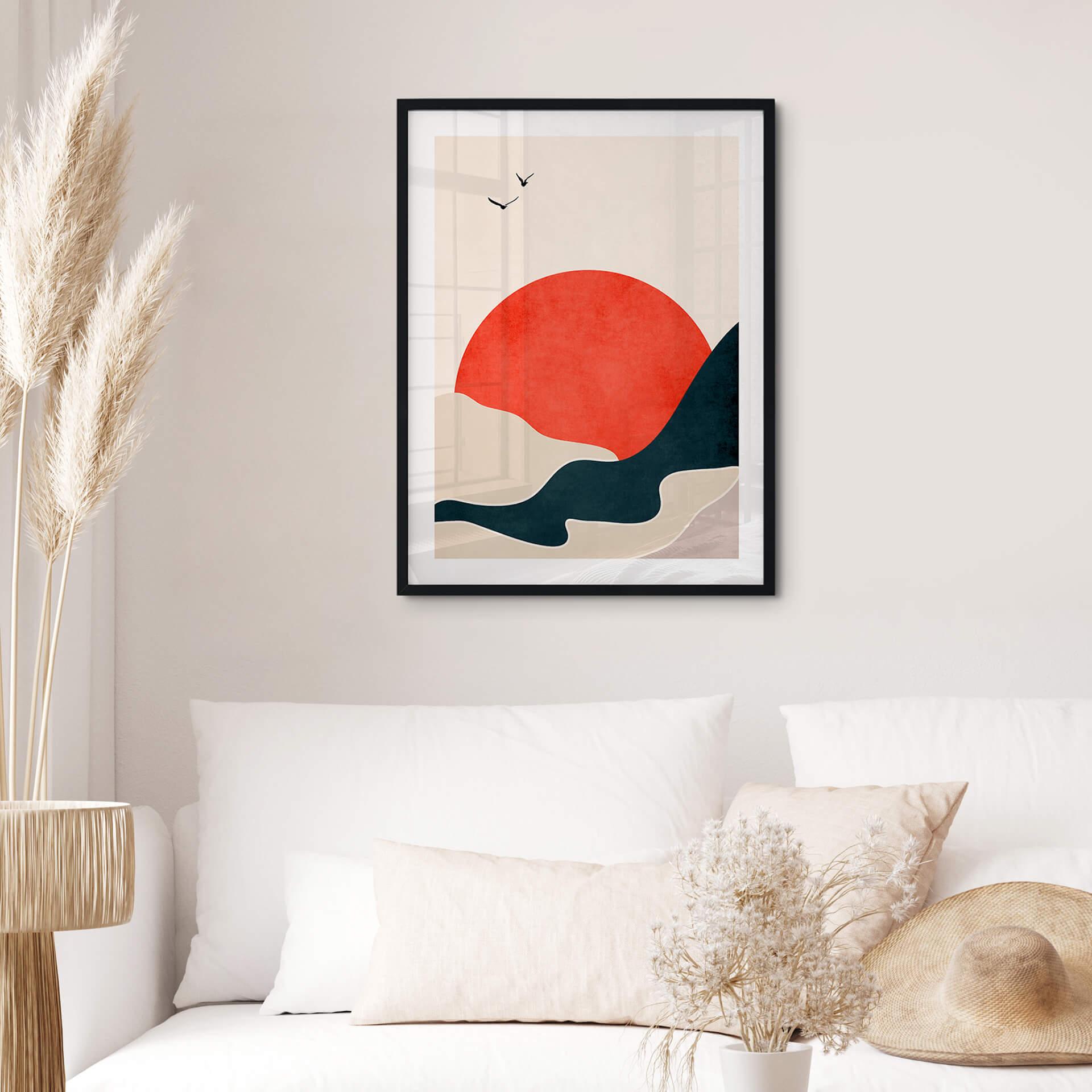 Plakat Kubistika - Sunset with Birds