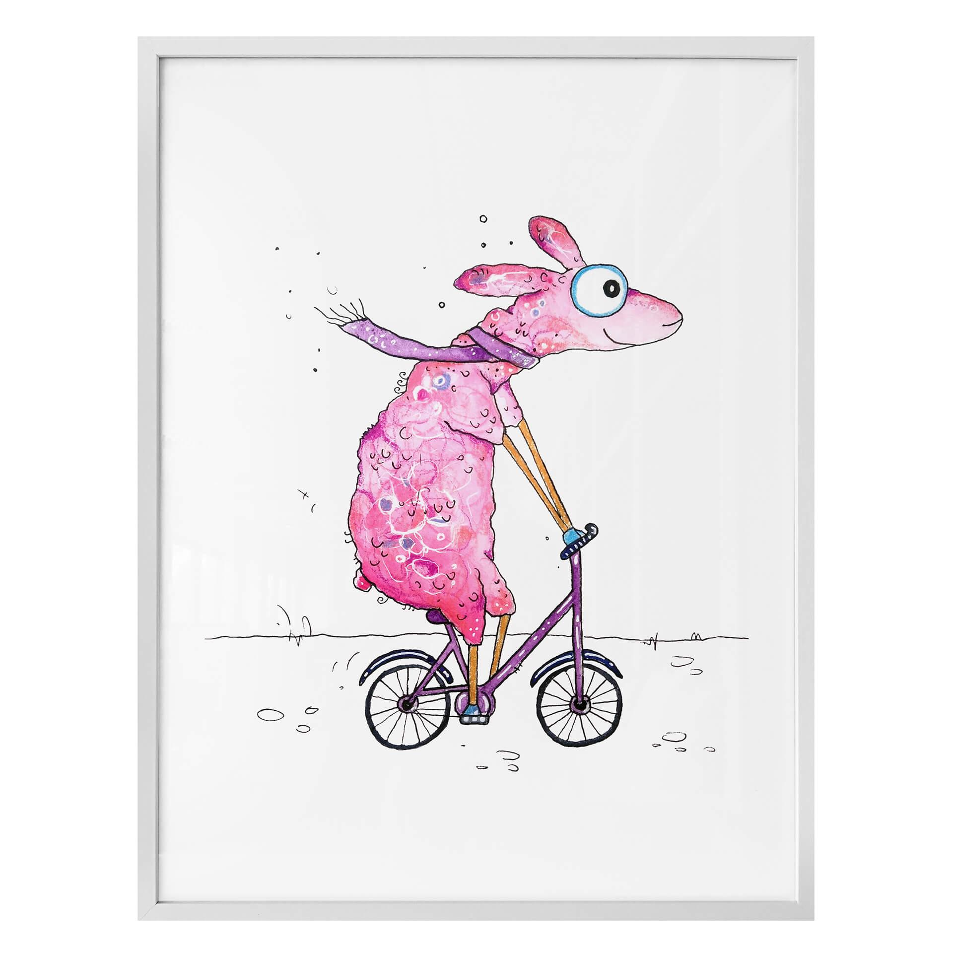 Poster Hagenmeyer - Lama avec le vélo