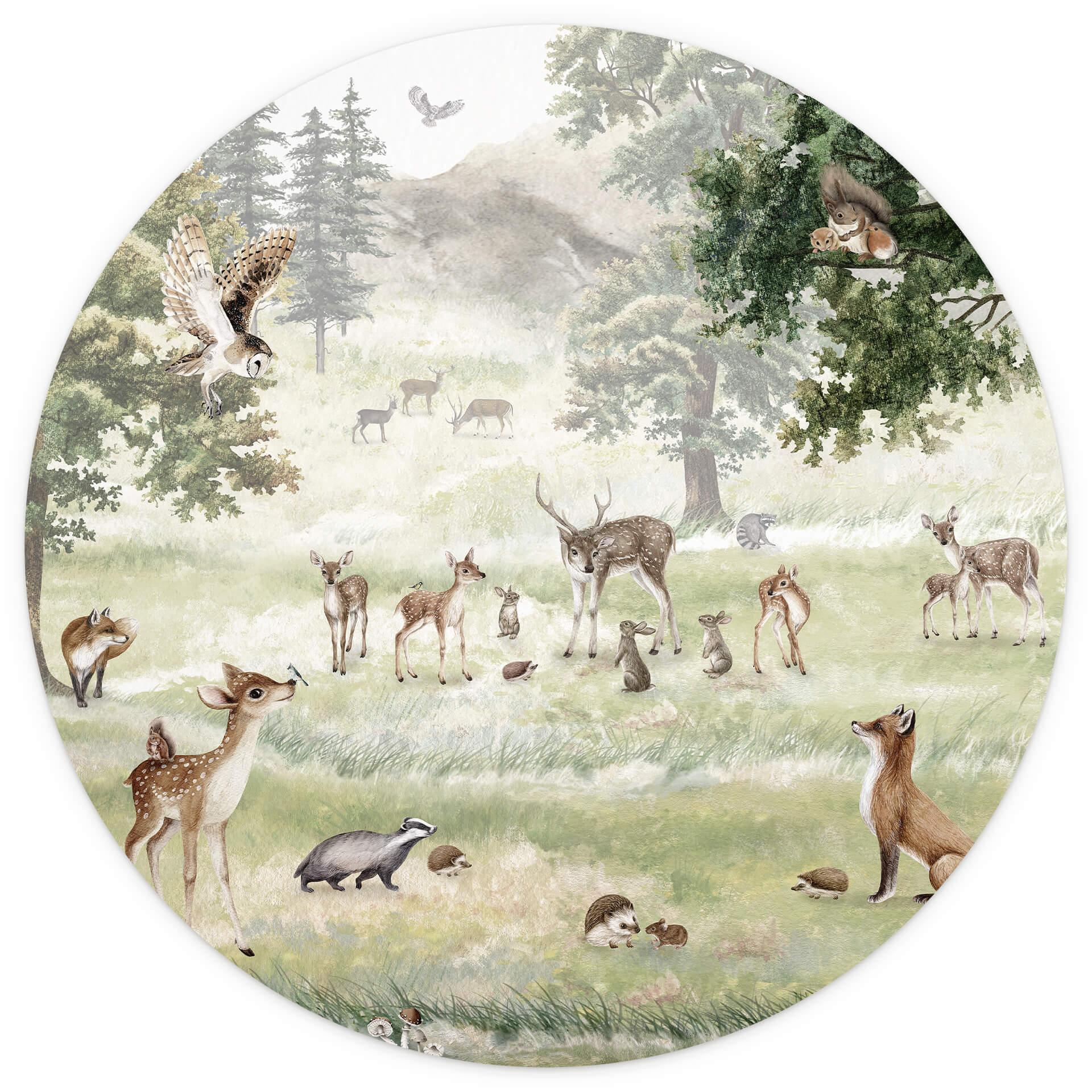 Behangcirkel Kikki Belle - Forest Fun - vliesbehang/zelfklevend vliesbehang