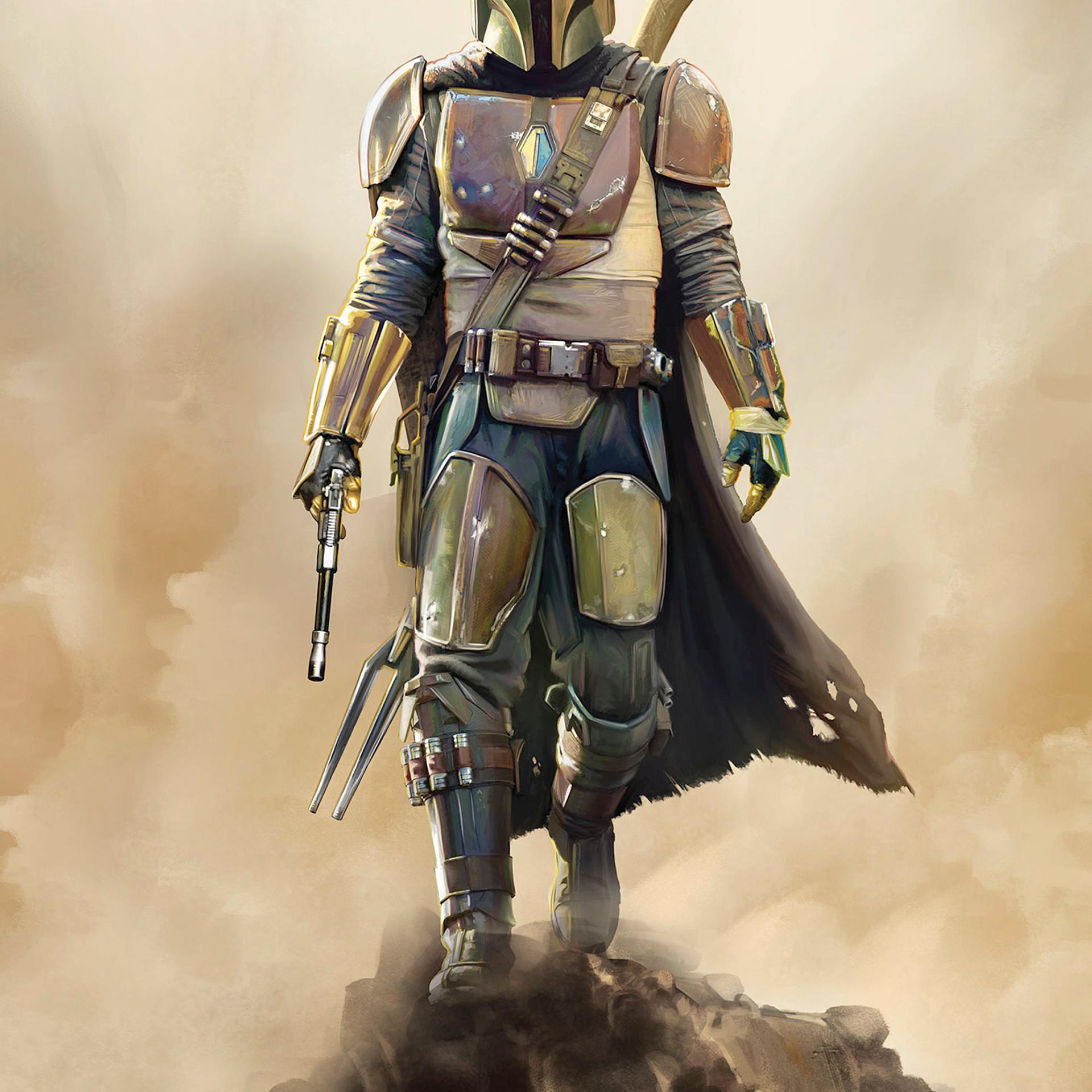 Vlies Fototapete - Star Wars The Mandalorian The Hunter - 200 x 280 cm
