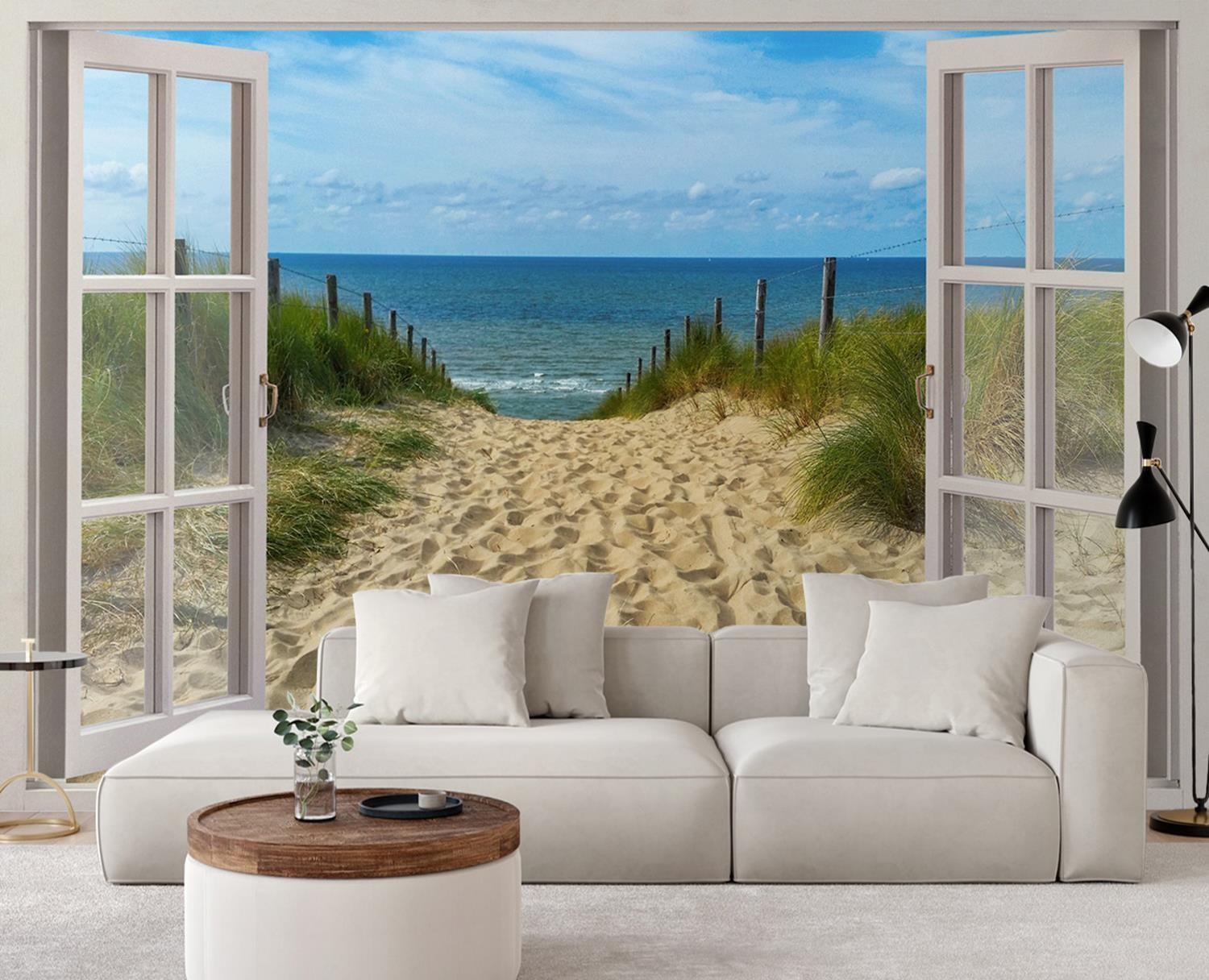 Fototapete Fensterblick Weg zum Meer