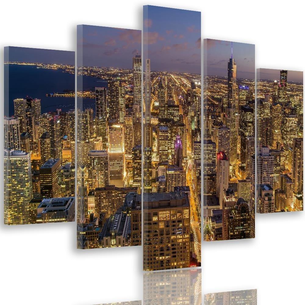 5 stykke lærredstryk, Chicago City Night