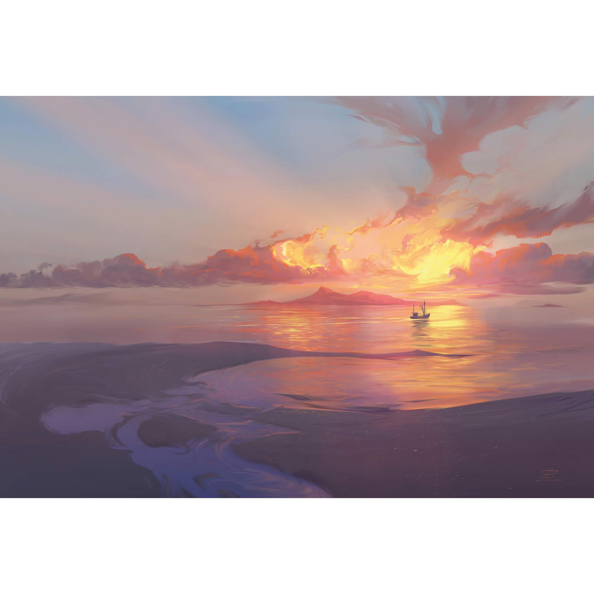 Fotobehang Aerroscape - Zonsondergang