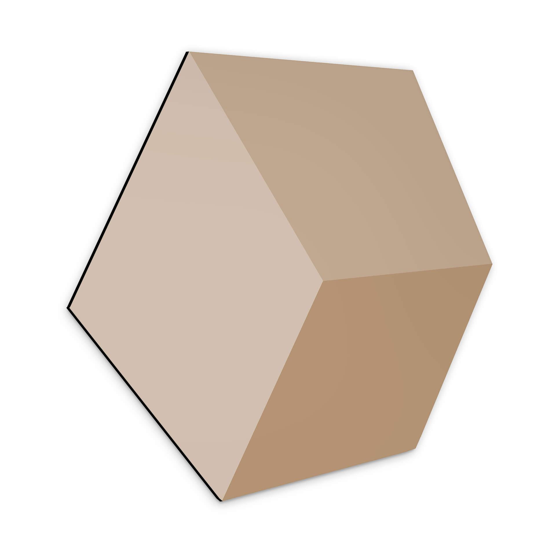 3D Hexagon Alu-Dibond - Brun