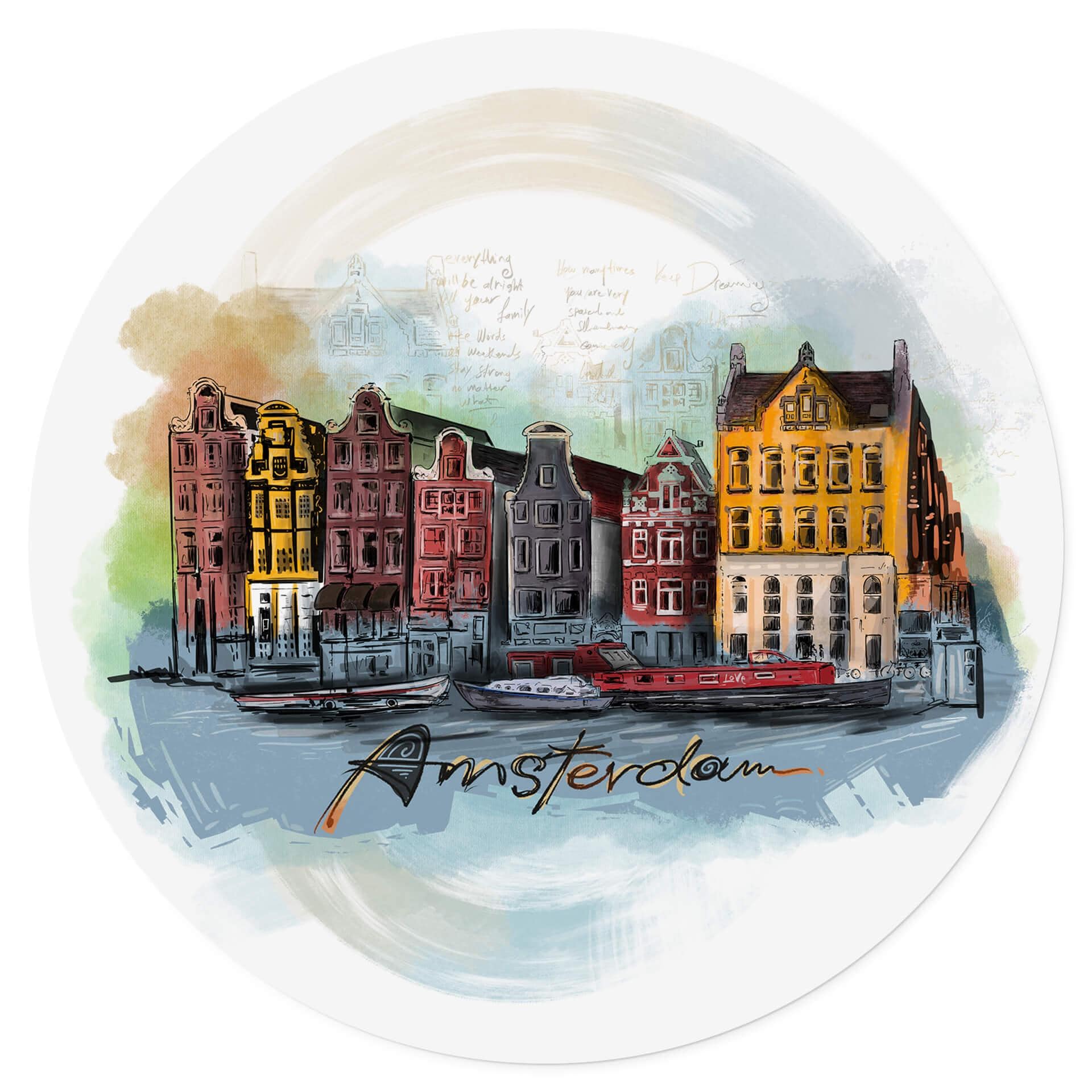 Vinilo decorativo Amsterdam - Redondo - Love your City