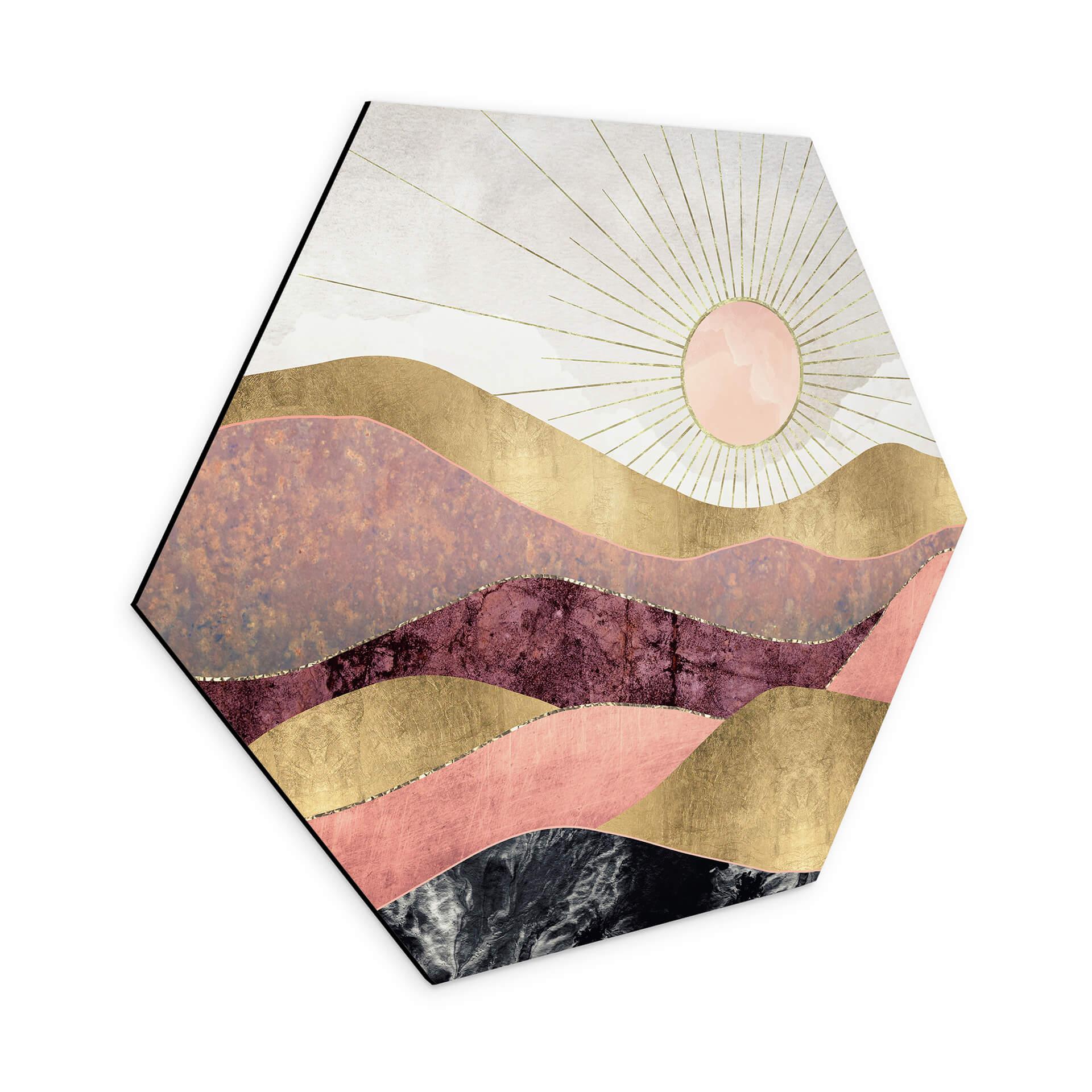 Hexagone - alu-Dibond SpaceFrog Designs - Soleil rose