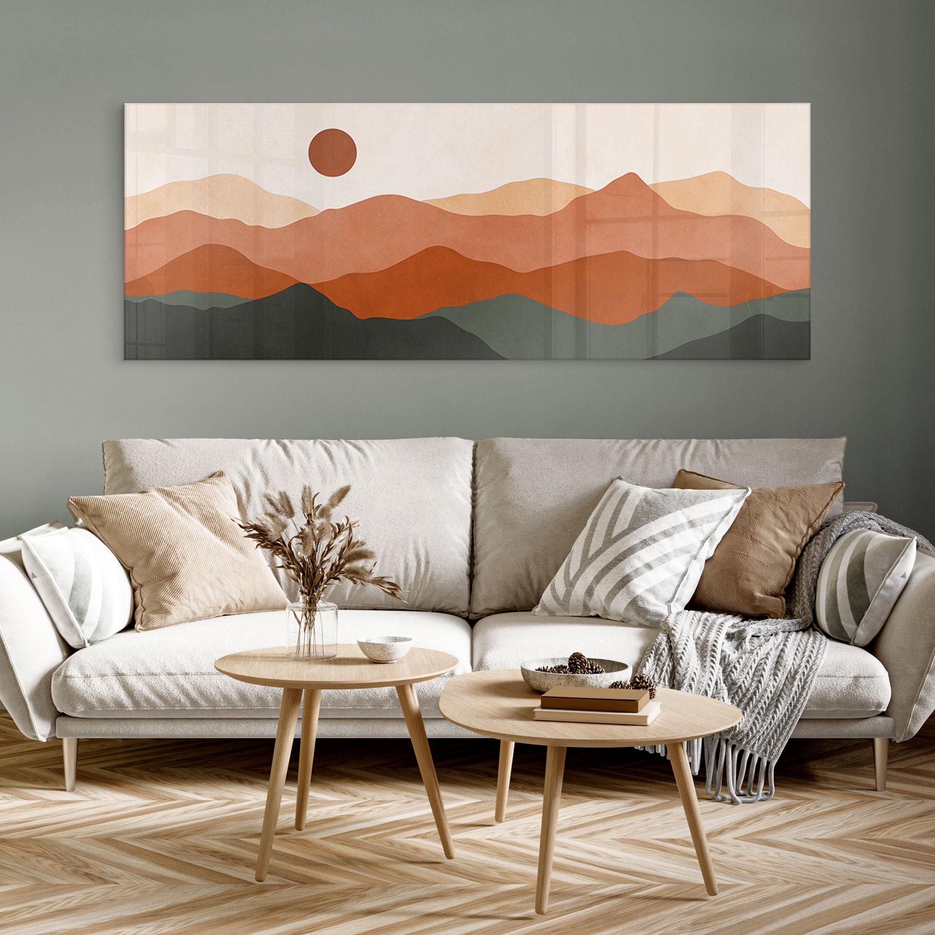 Acrylglasbild Sanfte Hügel in der Abendsonne - Costa - Panorama