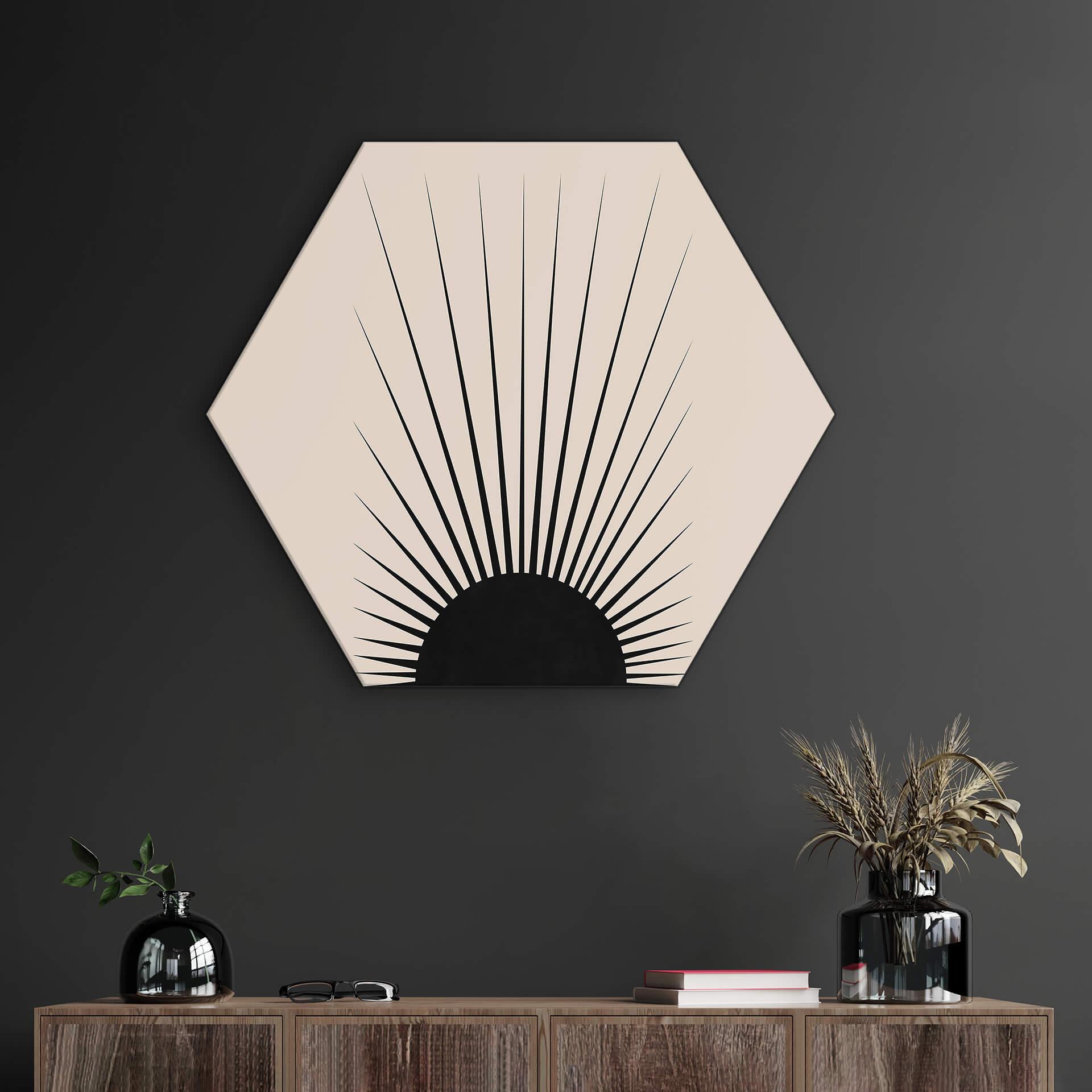 Hexagon - Alu-Dibond Orara Studio - Minimalistische Sonne