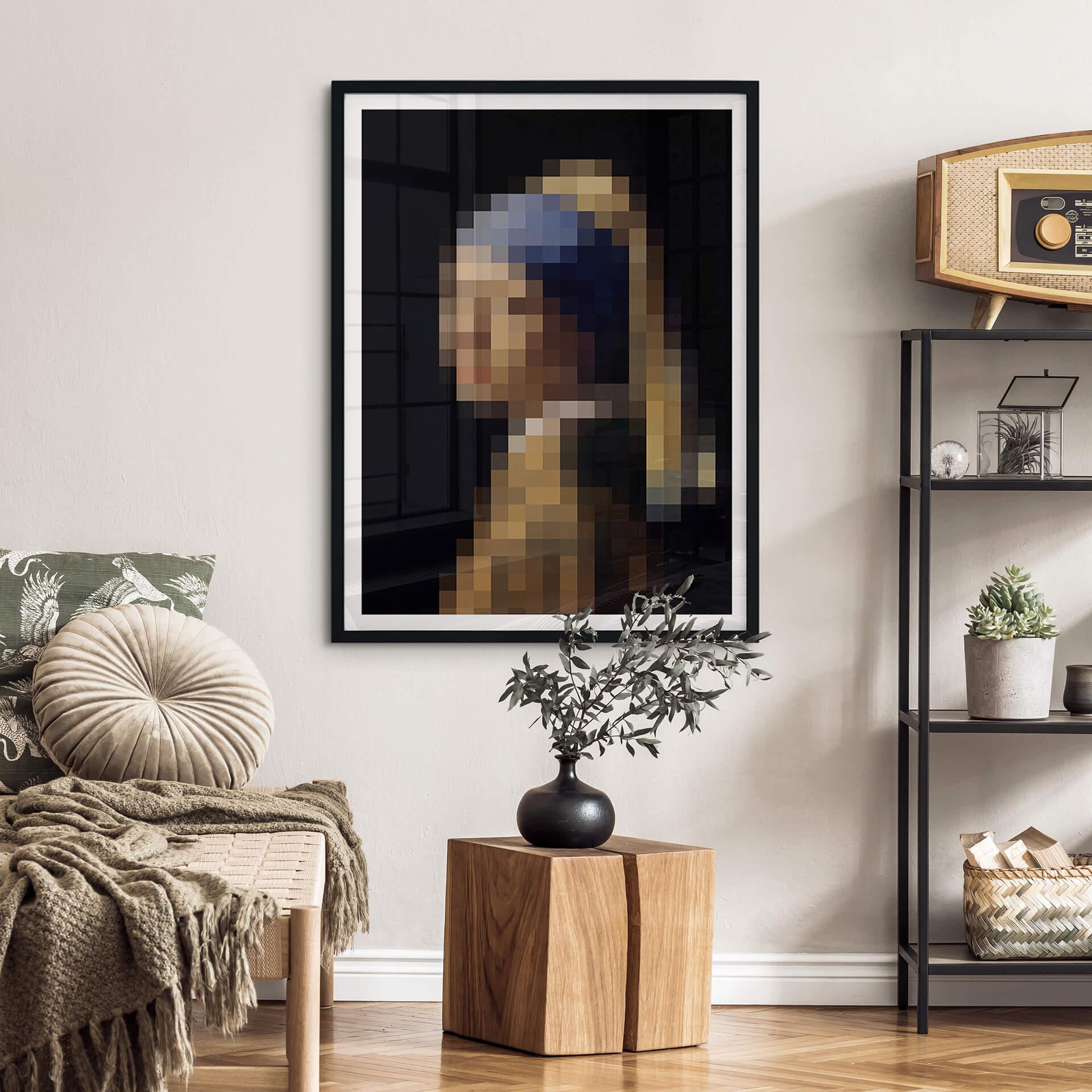 Plakat Pixelart - Vermeer - Dziewczyna z perłą w uszach