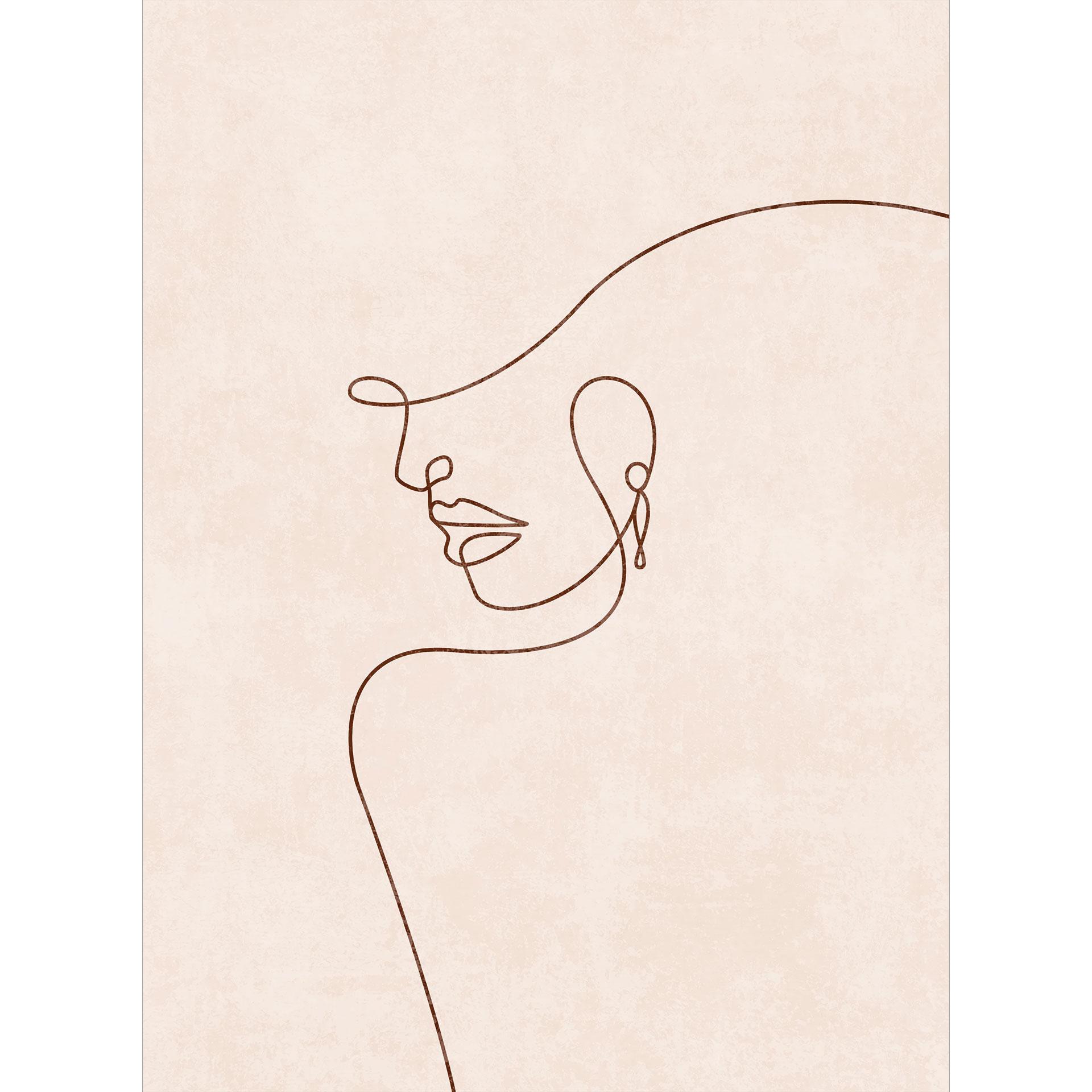 Fijne contouren van een vrouw Fotobehang - Lijnkunst - Tunaboylu