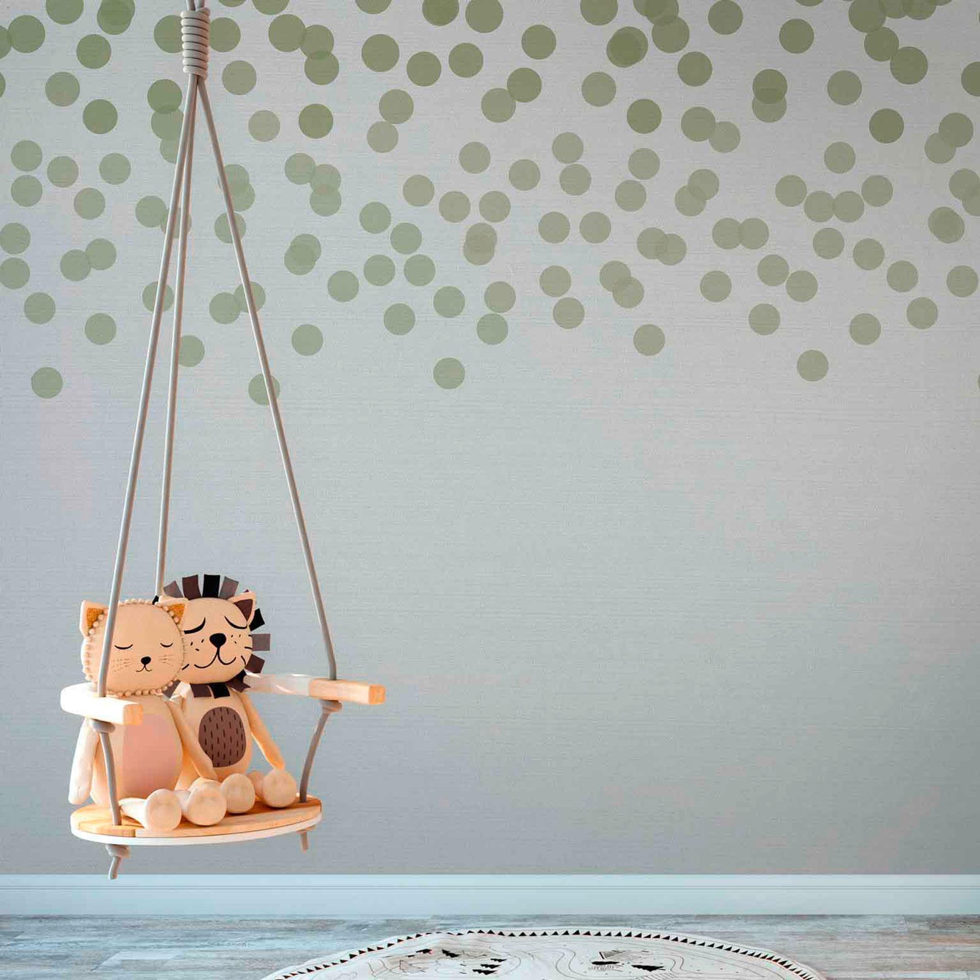 FallingDots1 designtapet i grågrøn - non-woven tapet Designwalls 2 - 2,55 x 3,5 m
