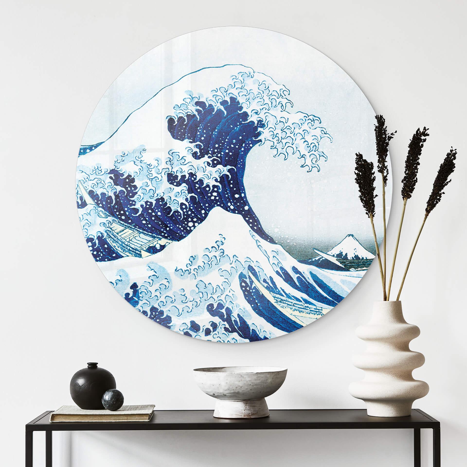 Glasschilderij Rond Hokusai - the Big Wave
