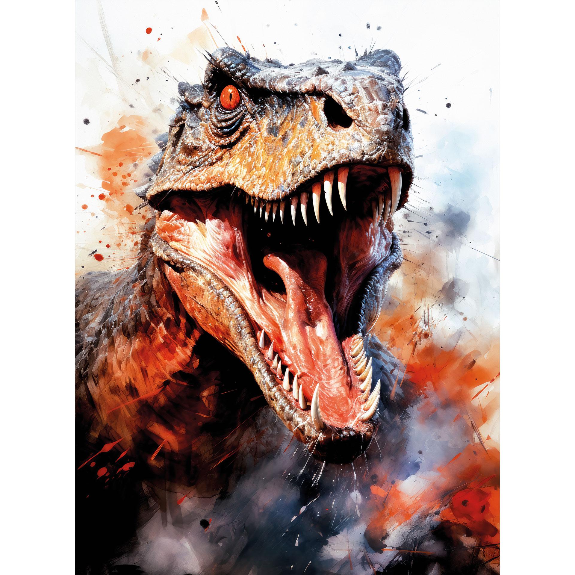 Fototapete Dinosaurier - T-Rex: Das wilde Gesicht der Urzeit - Jaszke