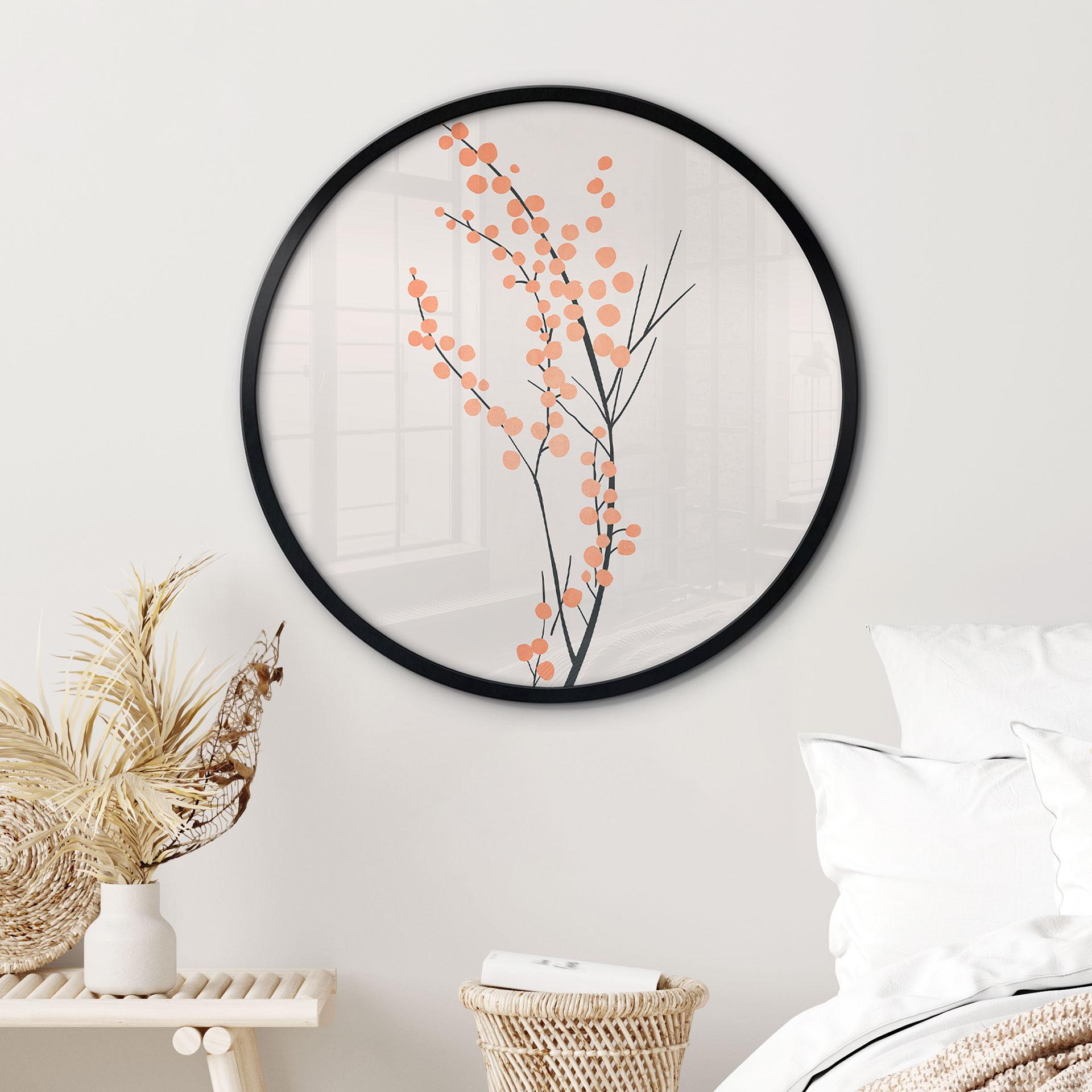 Plakat Ferskenfarvede kirsebærblomster - Kubistika