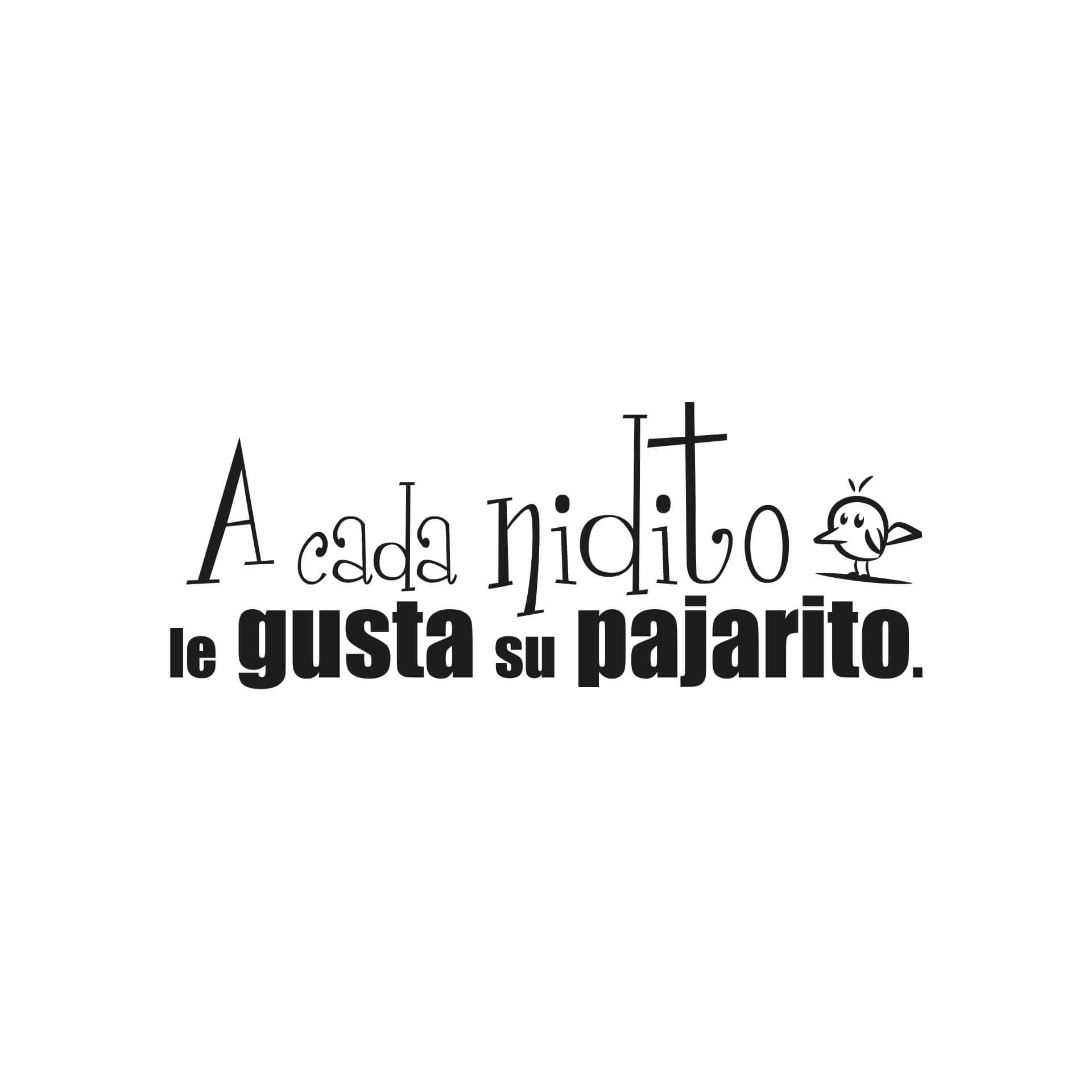 Adesivo murale -  A cada nidito le gusta su pajarito