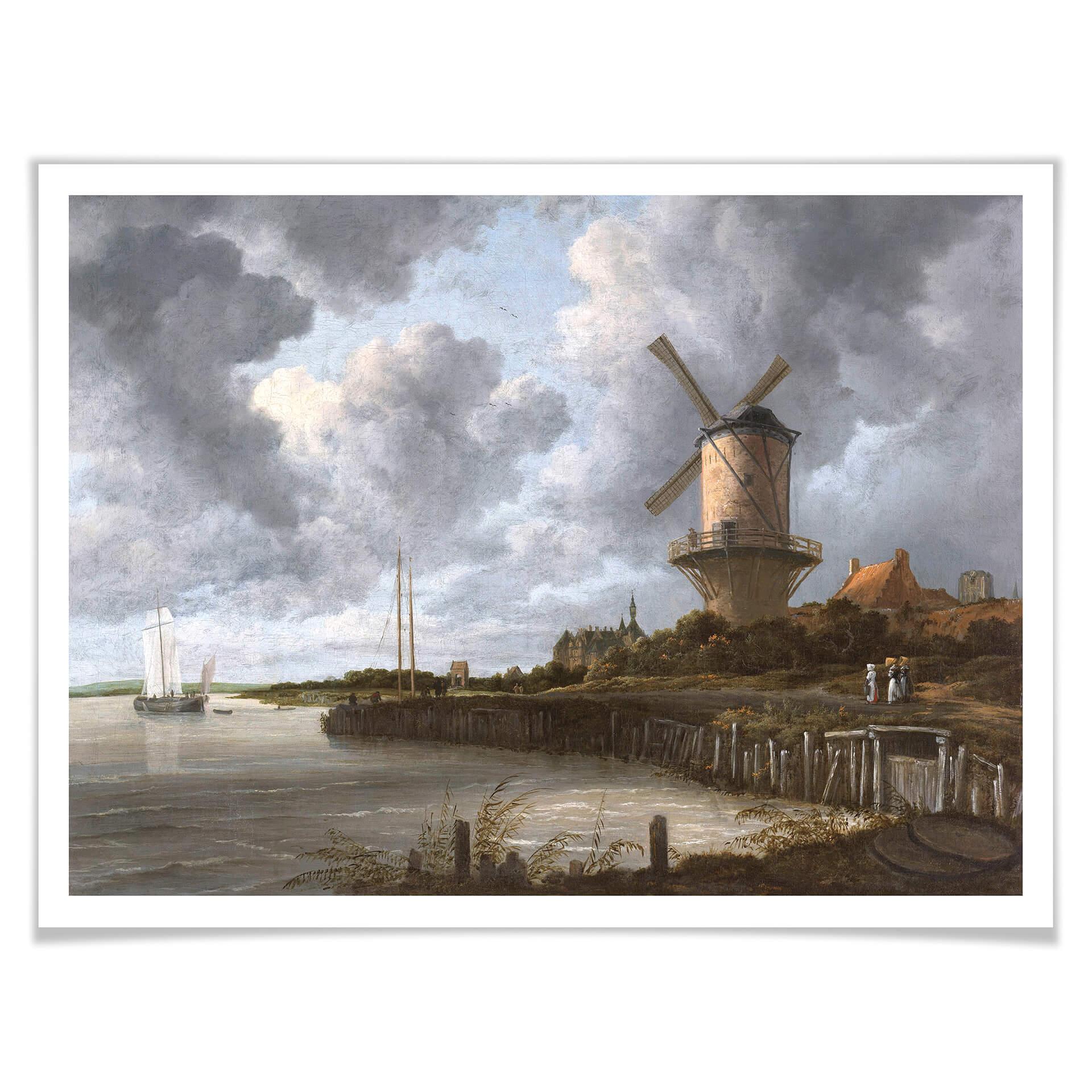 Poster van Ruisdael - Die Windmühle von Wijk bei Duurstede