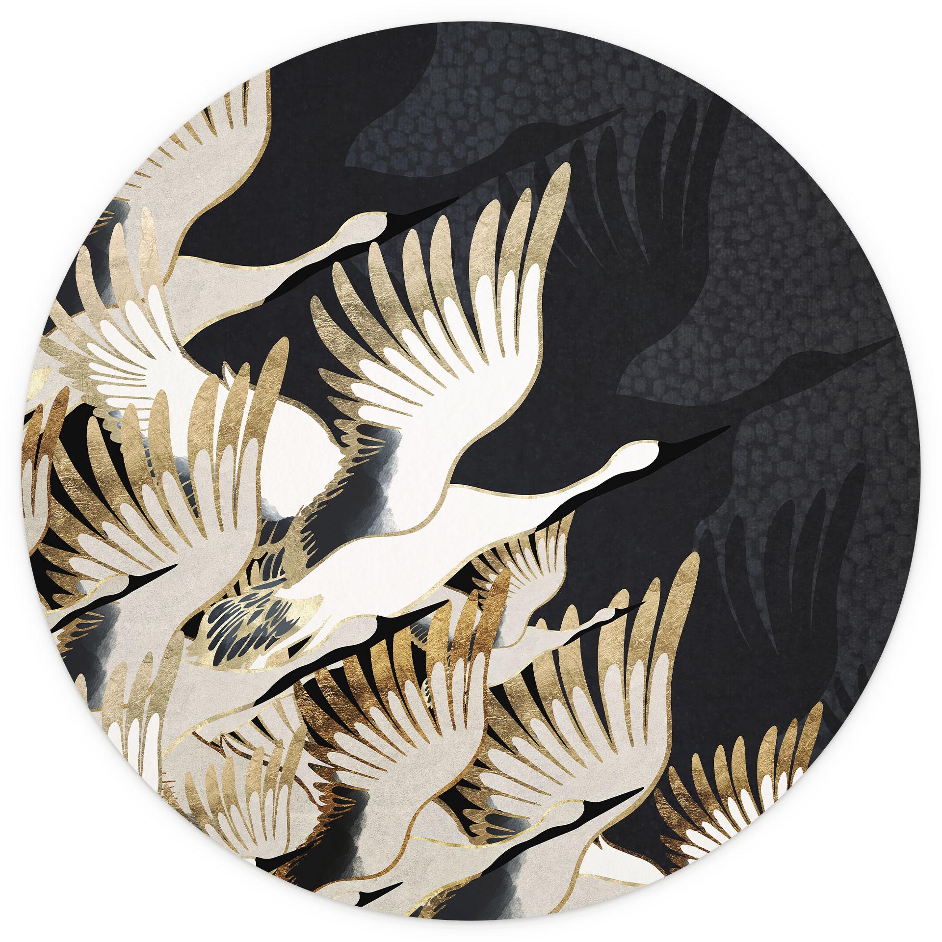 Behangcirkel Vliegende kraanvogels - SpaceFrog Designs - vliesbehang/zelfklevend vliesbehang