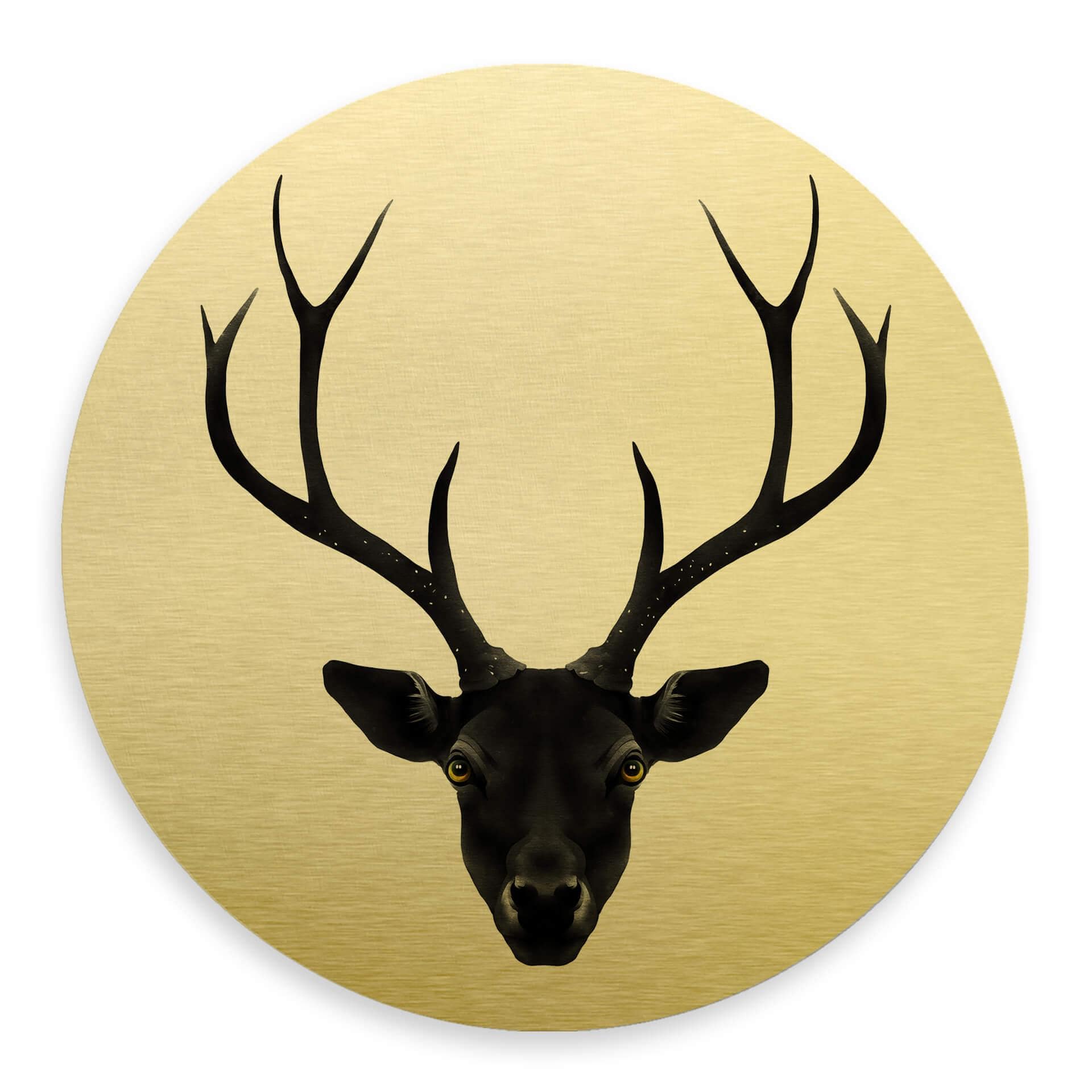 Wandcirkel Alu-Dibond - Ireland - Black Deer - goud effect
