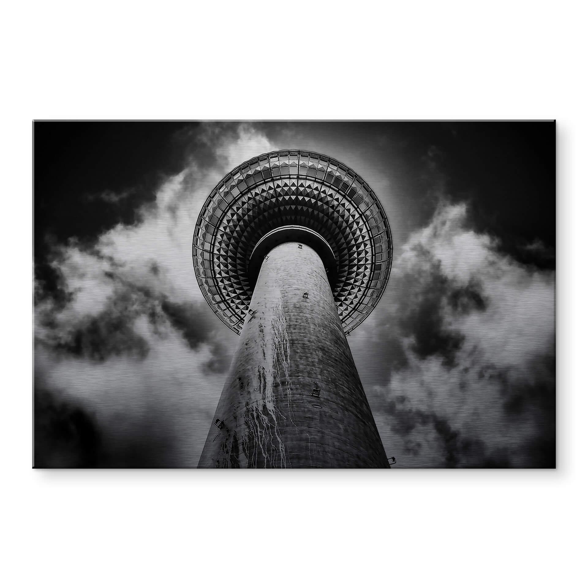 Tableau sur alu-Dibond avec effet argenté Brown - Tour de télévision de Berlin