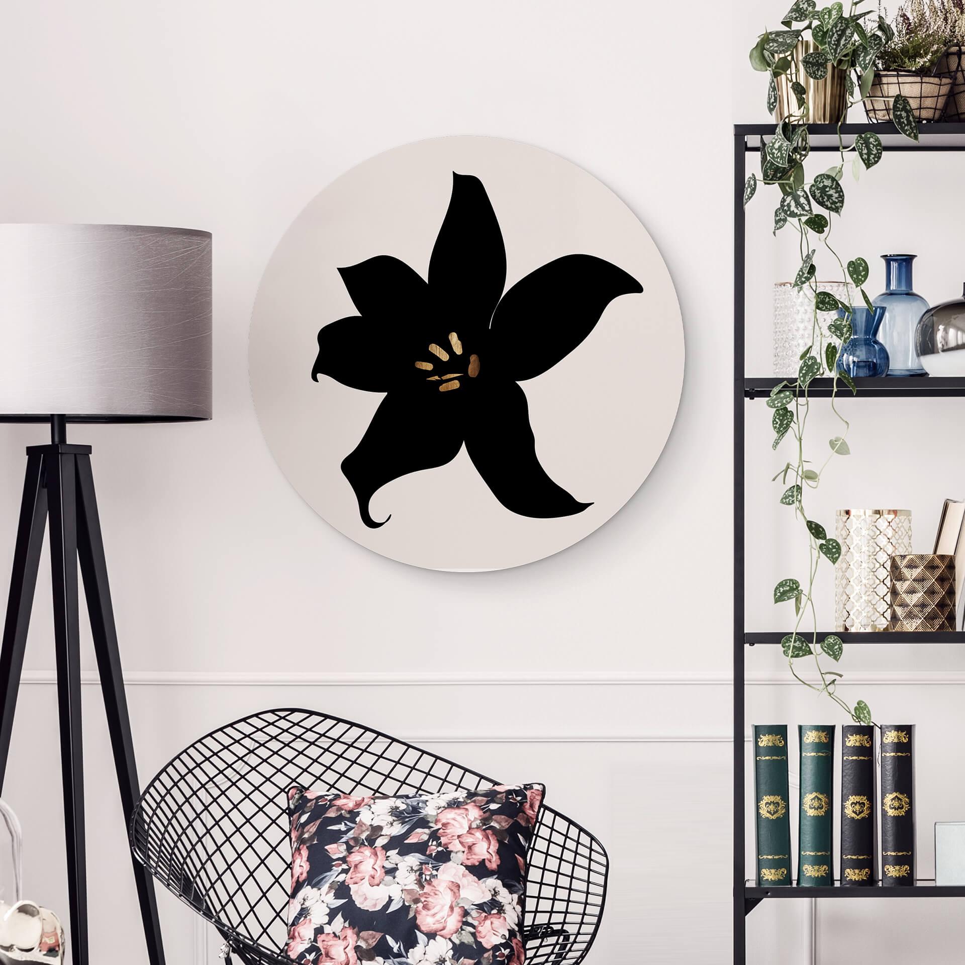 Alu-Dibond Kubistika - Orchidea nera - tondo