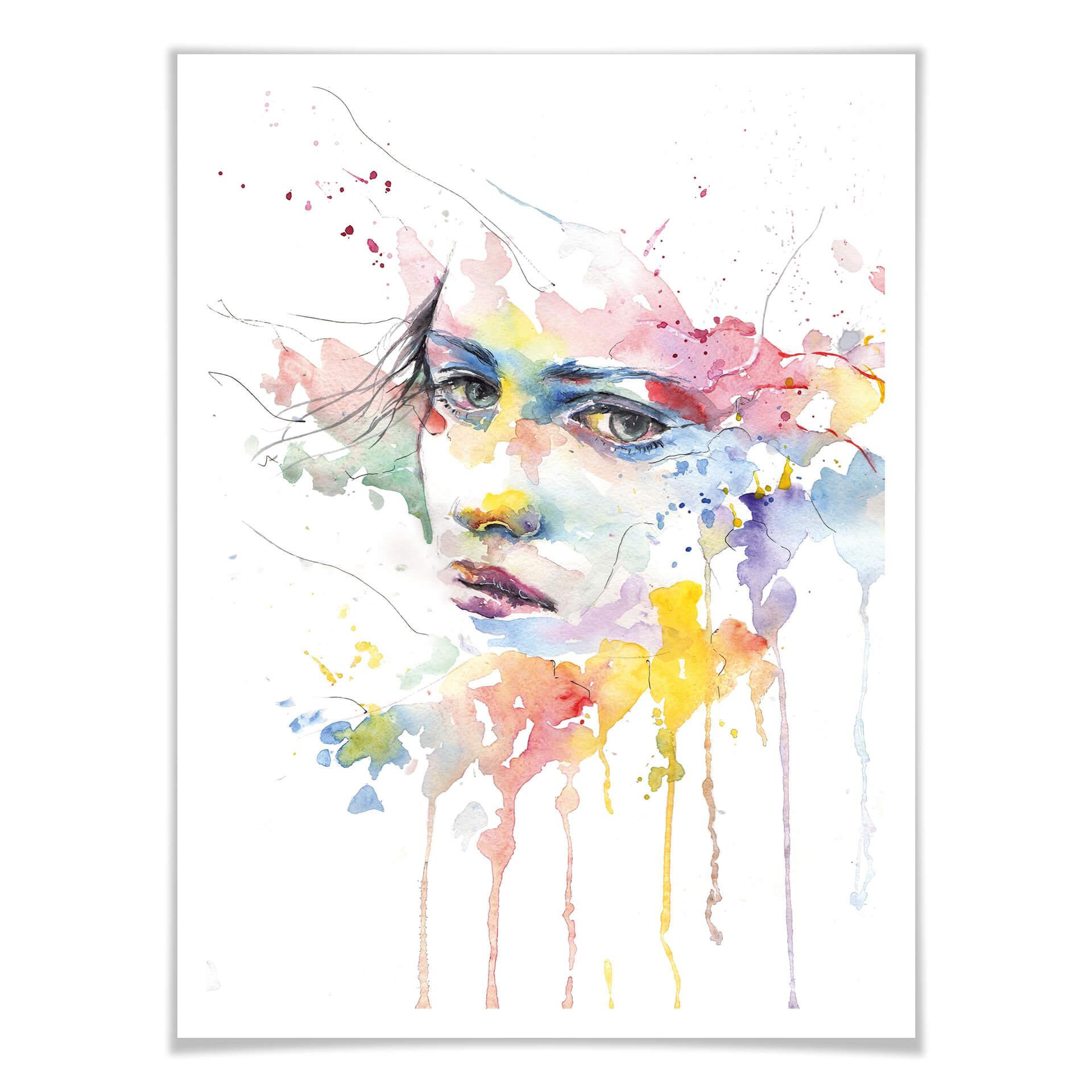 Póster Acuarela Cara 02