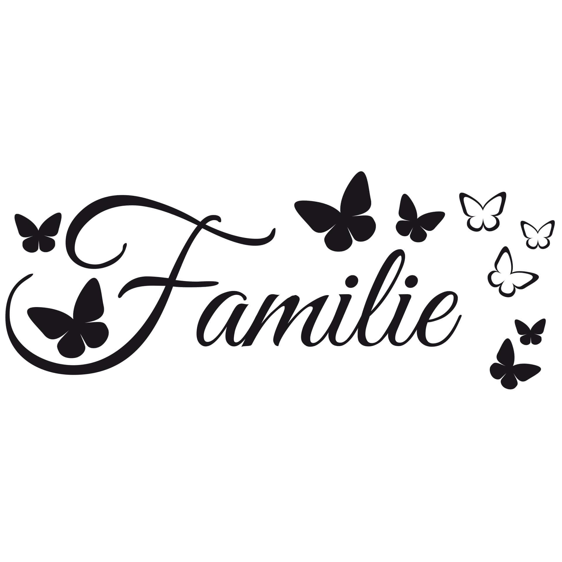Adesivo murale Familie incl. 5 cornici