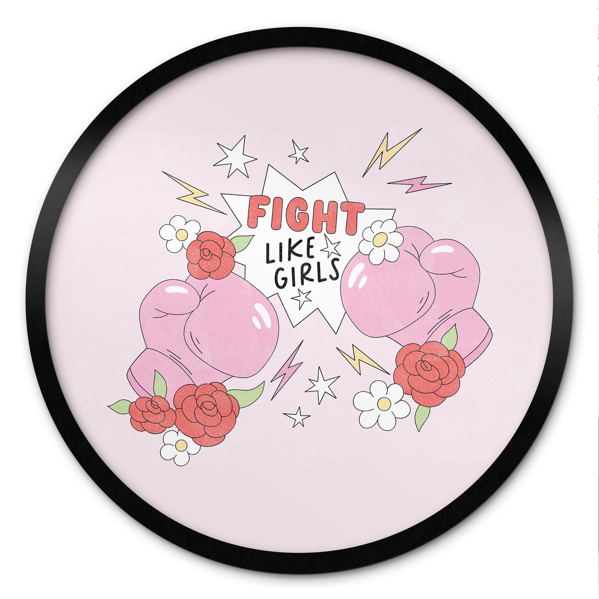 Plakat Fight Like Girls - Feminist Power - Round