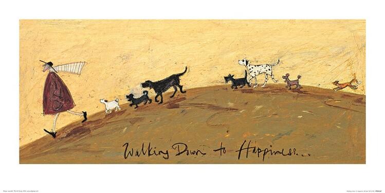 Plakat Sam Toft - Walking Down to Happiness kunsttryk, Sam Toft (60 x 30 cm)