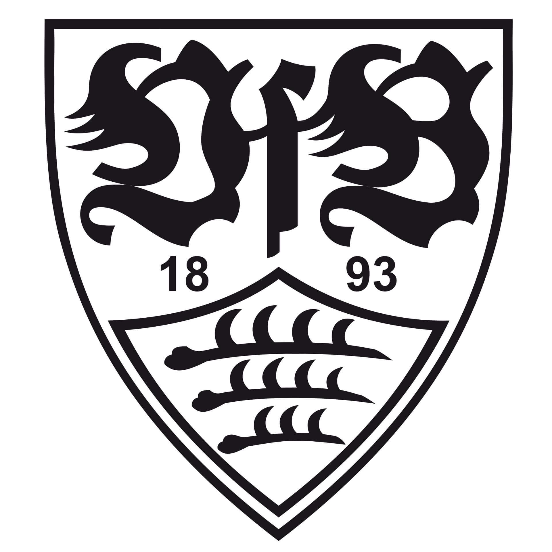 Wandtattoo VfB Stuttgart Logo einfarbig