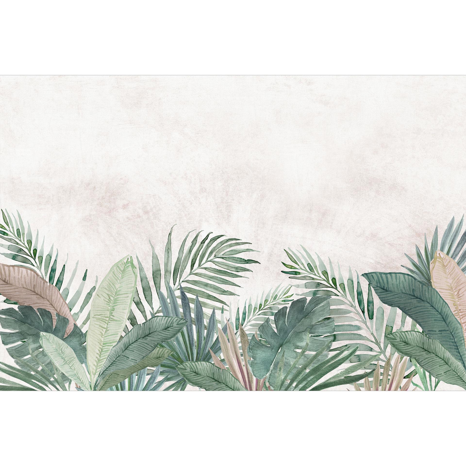 Jungle Bladeren Groen Aquarel Fotobehang - Bloeiendecoratie