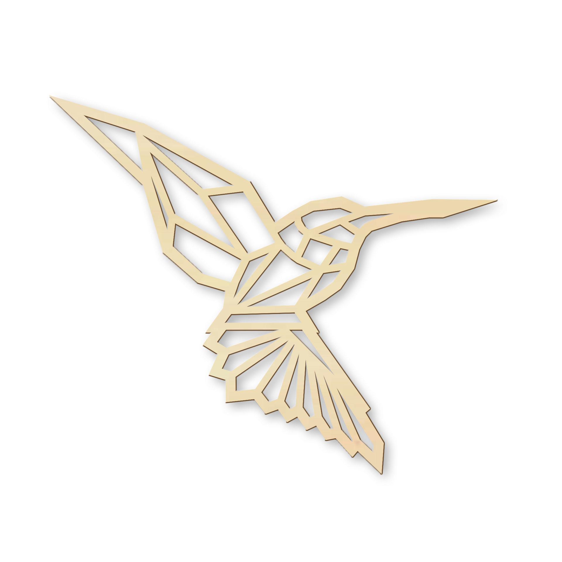 Decorazione in legno - colibrì in stile origami