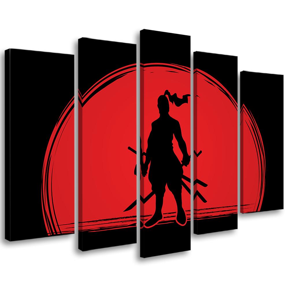 5 stykke lærredstryk, Samurai Japan Sun