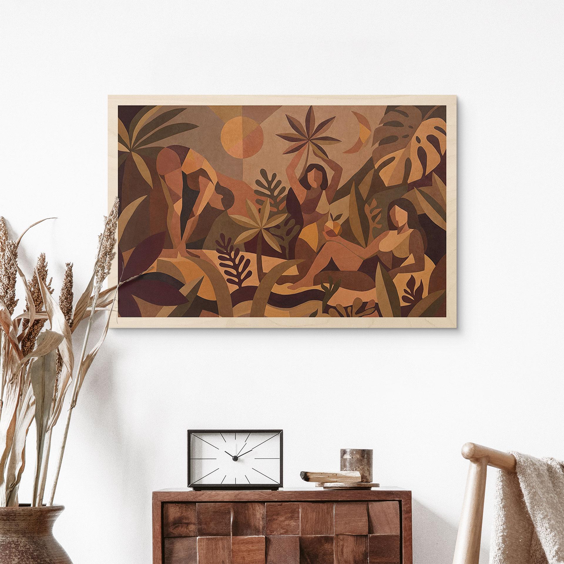 Stampa su legno Amber Flora - Donne nella foresta pluviale - Sir Edward x Grigory Gladarev
