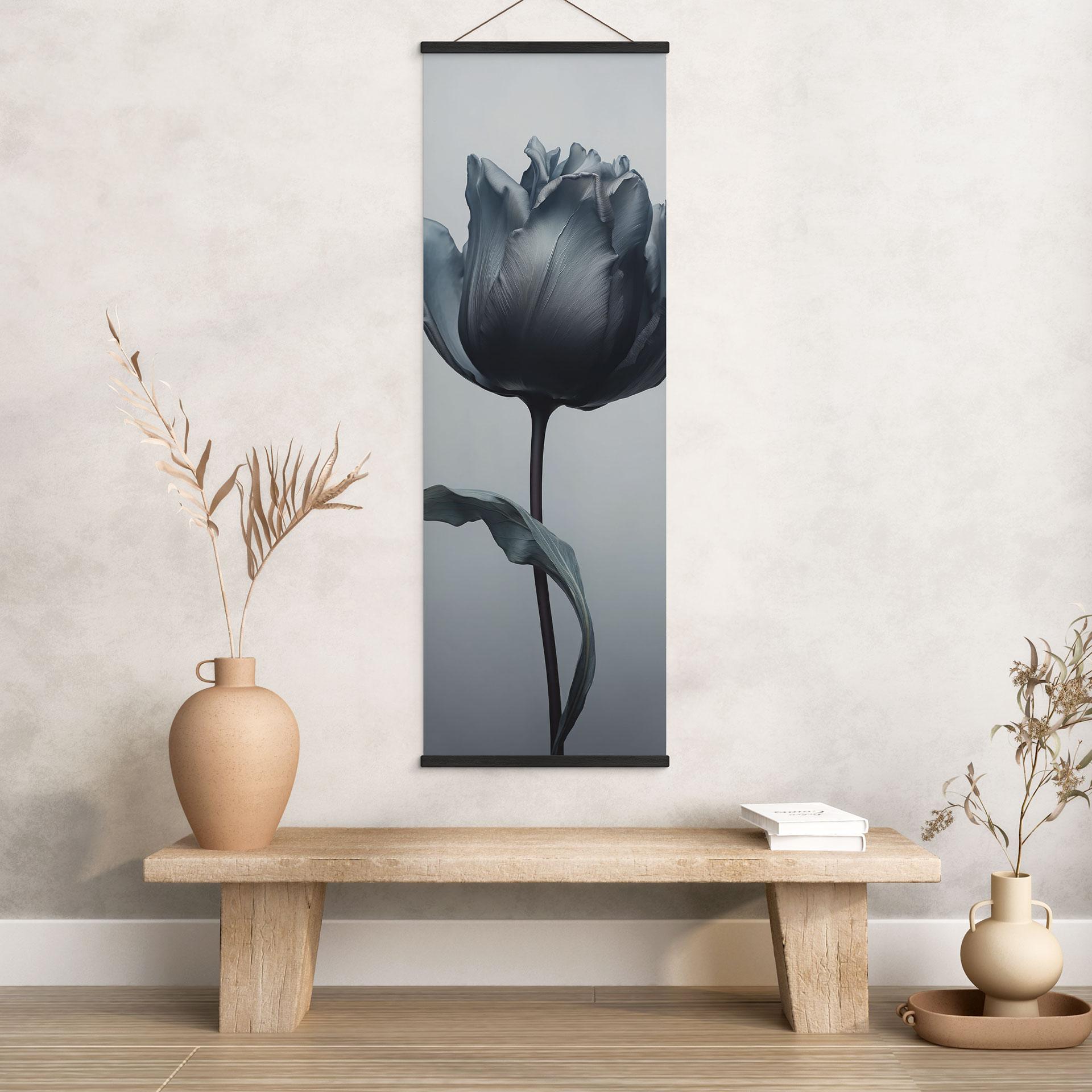 Tekstil plakat Fløjlsagtig tulipan i sort - Paksoylu