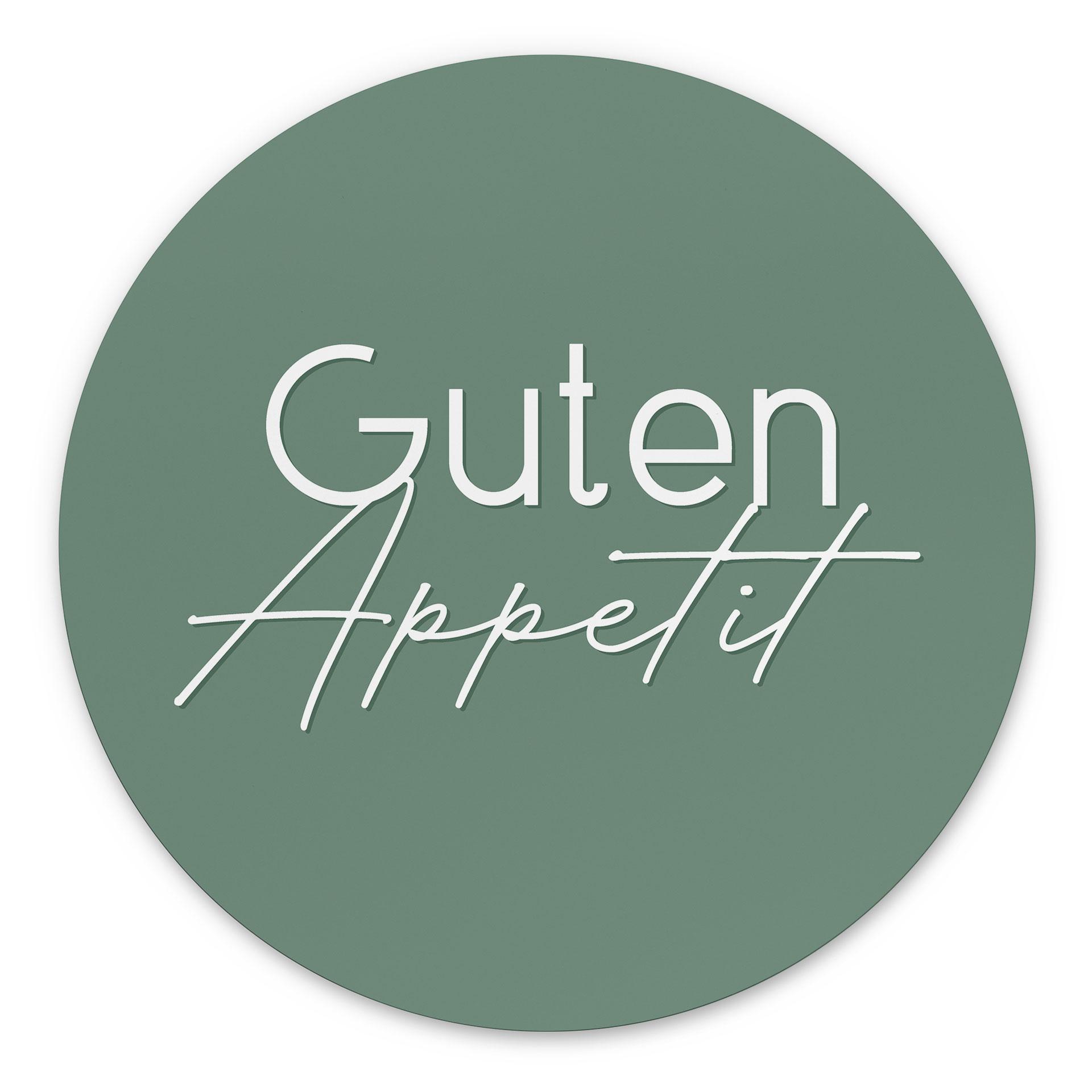 Wandbild Guten Appetit - Rund - Alu-Dibond