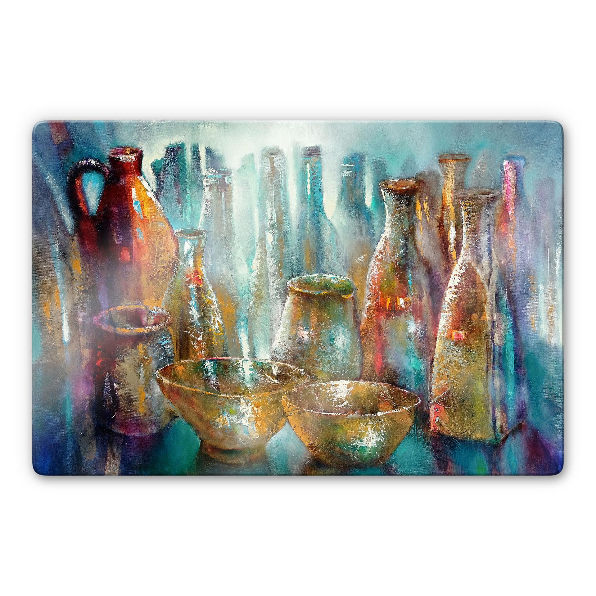 Glasschilderij Schmucker - Twee Gouden Schalen