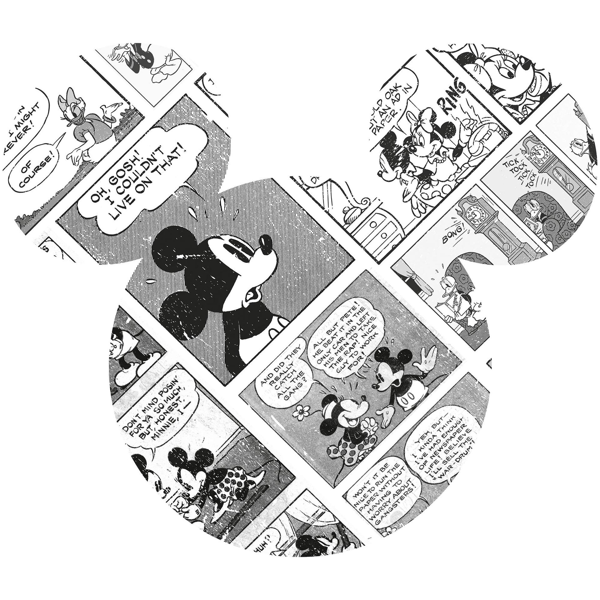 Selvklæbende vlies tapet - Mickey Head Comic Cartoon - 125 x 125 cm