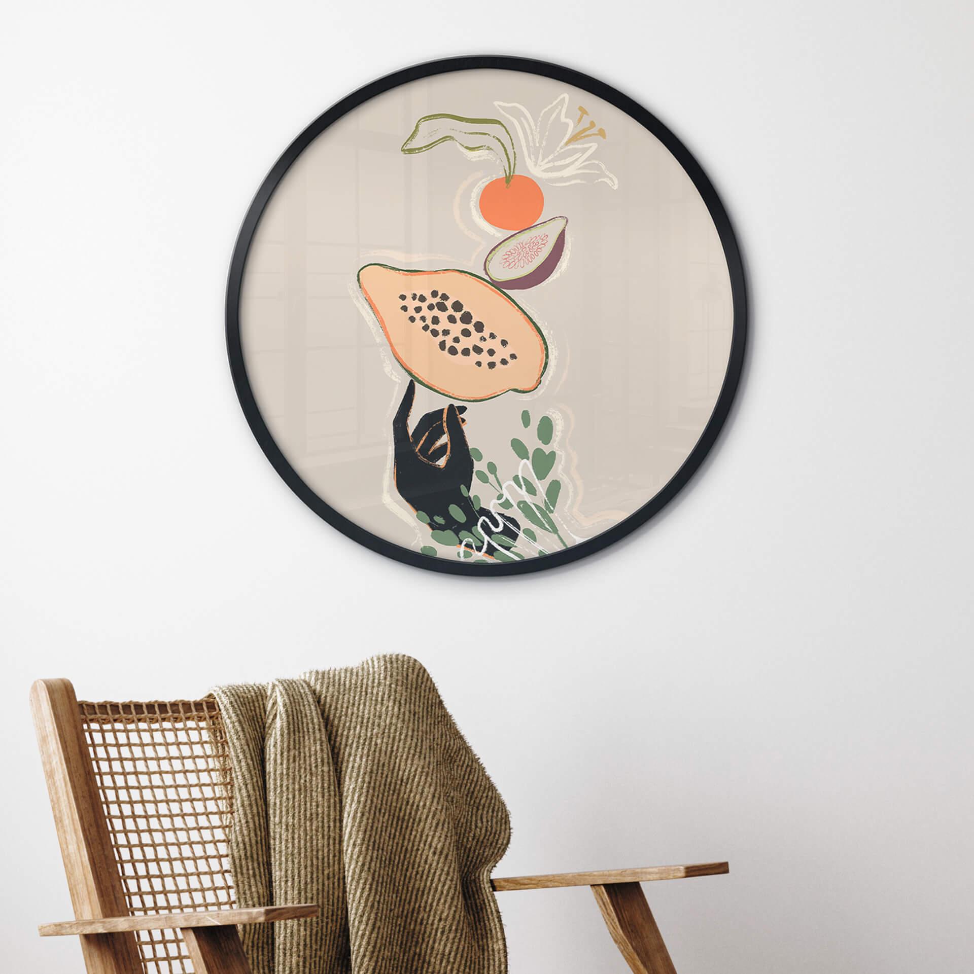 Póster Arty Guayaba - Papaya Equilibrio - Redondo