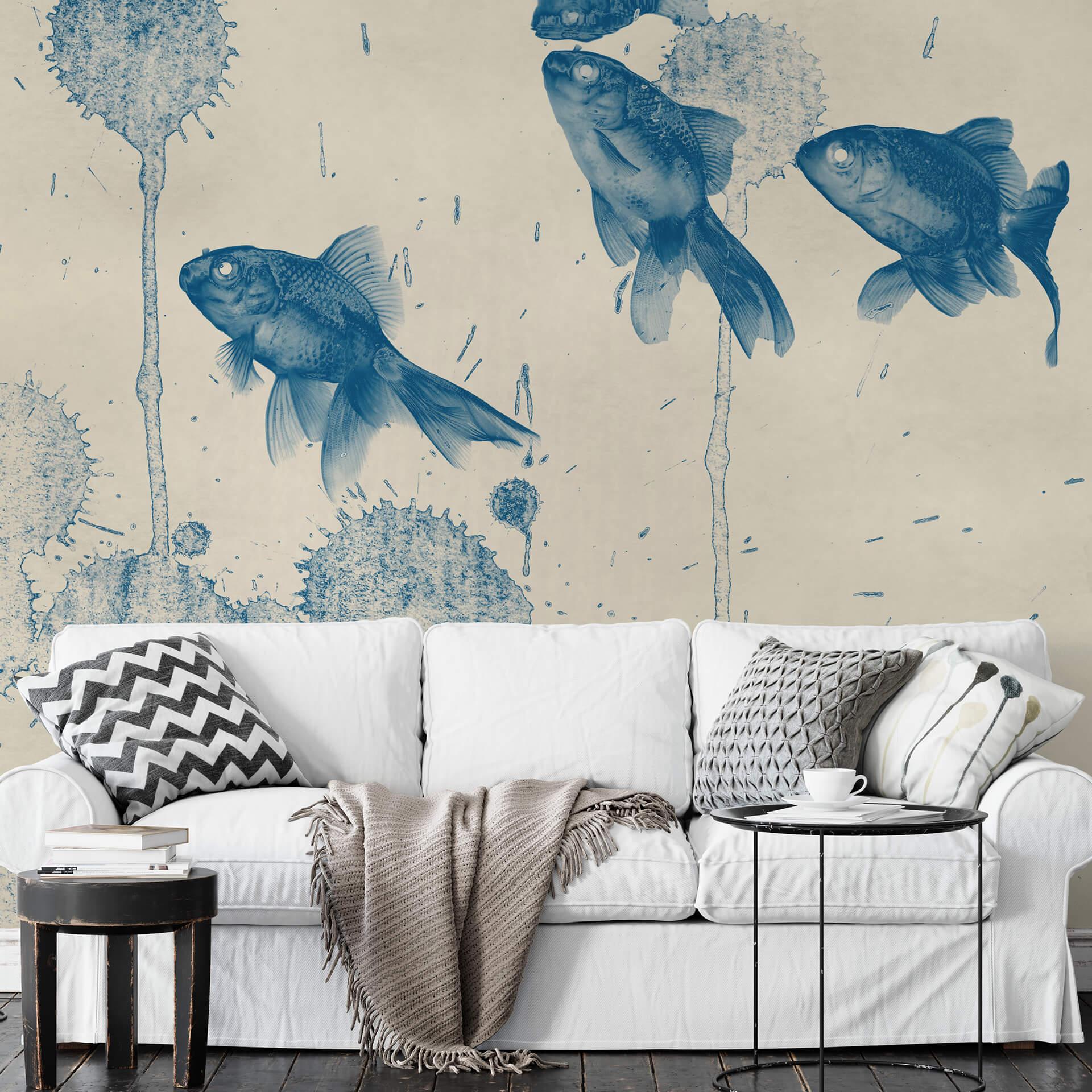 Papier peint photo Poissons bleus