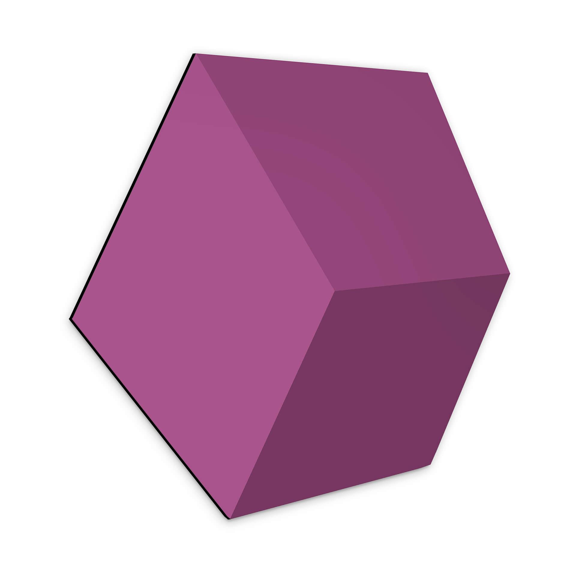 3D Hexagon Alu-Dibond - Magenta