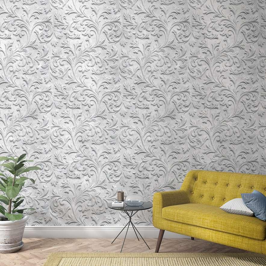 Damask mønstret fototapet grå,Ornamental 2,70 x 1,59 m