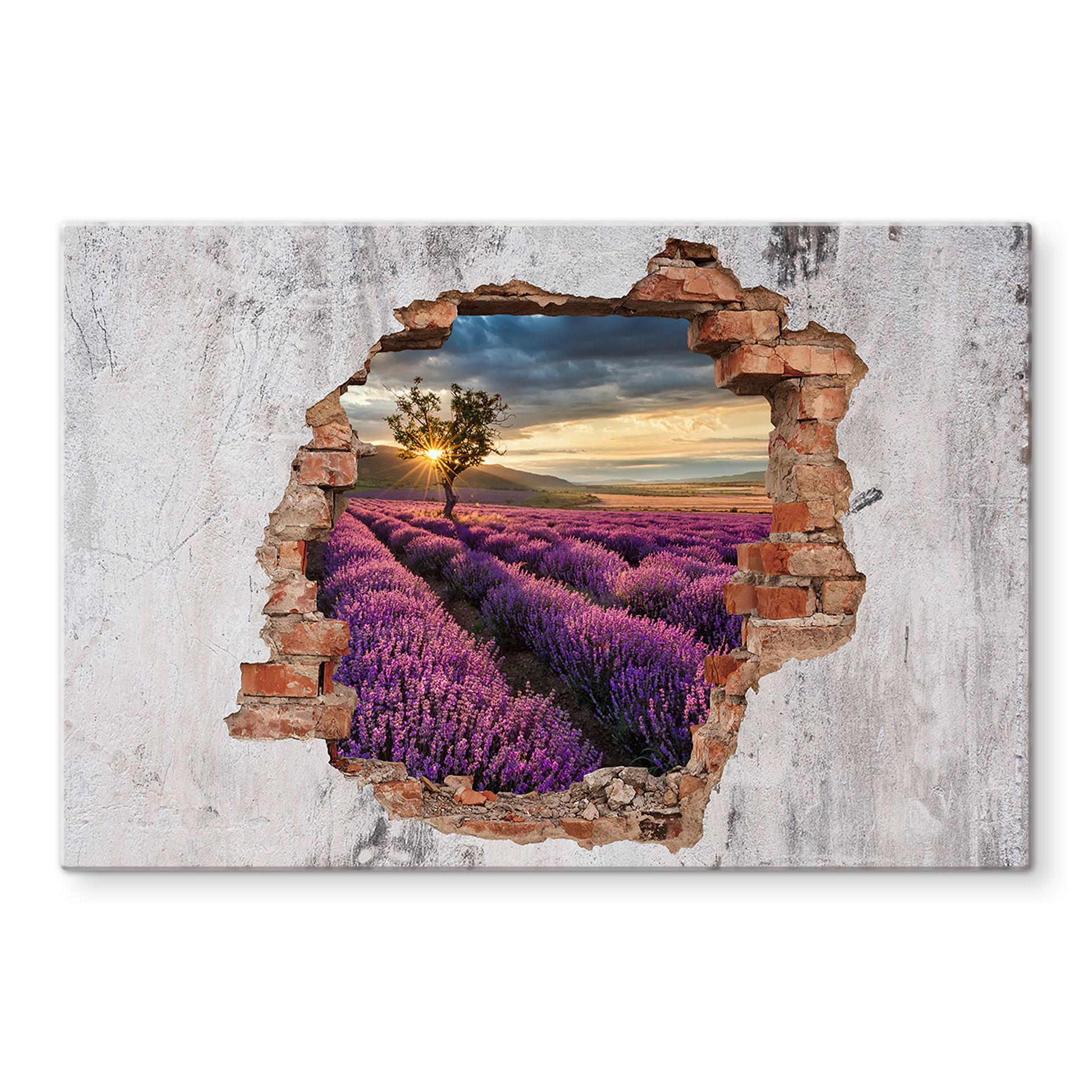 Stænkplade 3D optik - Lavendelblomser i Provence