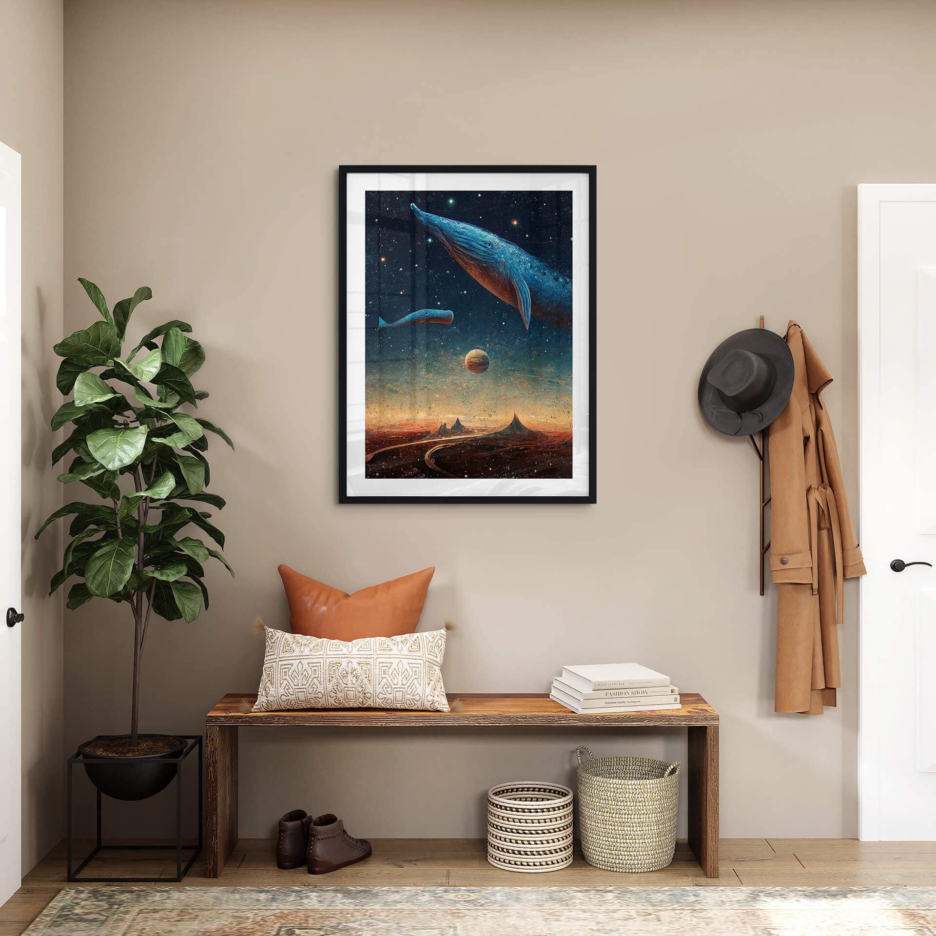 Poster Heine - Two whales in space - Astro Cruise