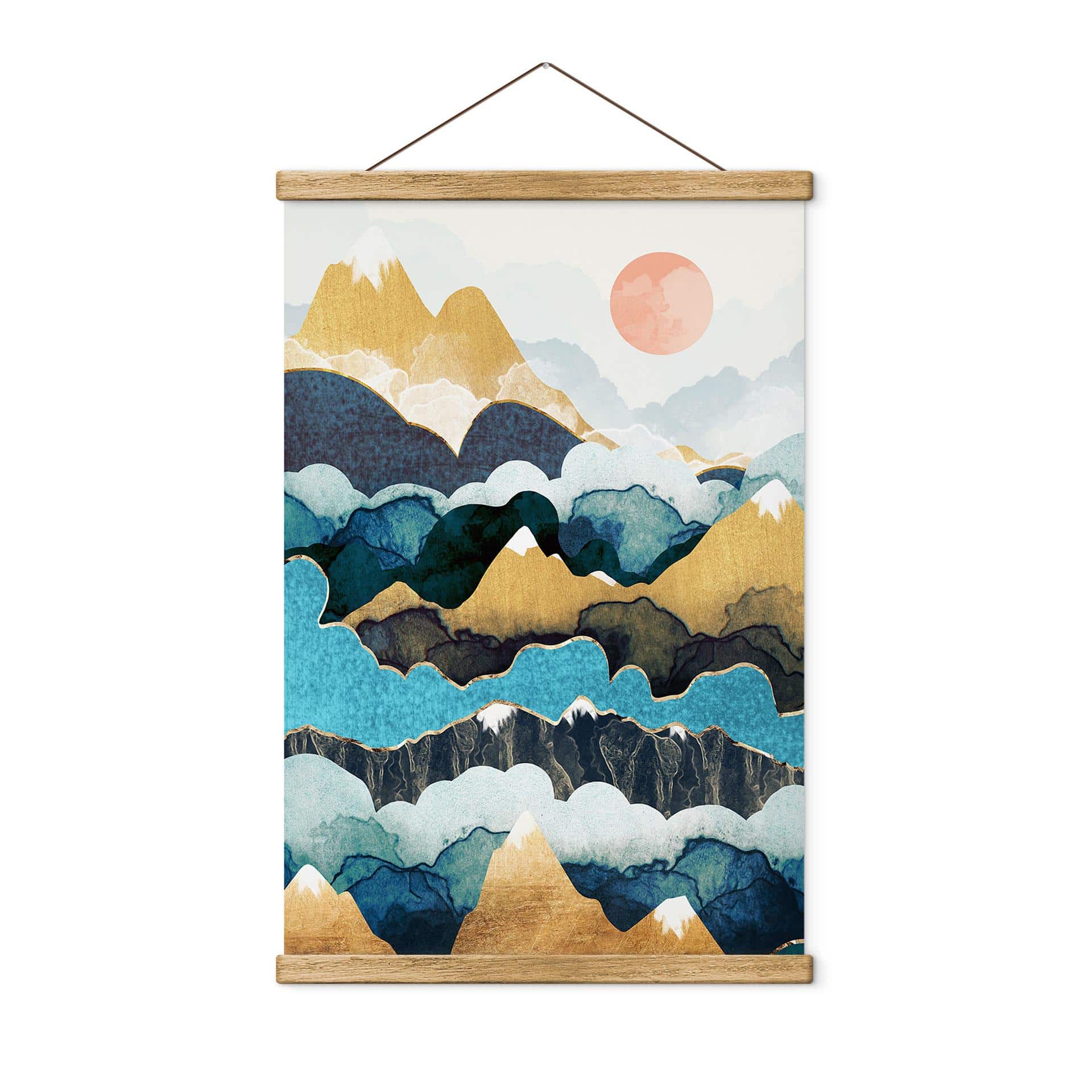 Tekstil plakat Bjergtop over skyerne - SpaceFrog Designs