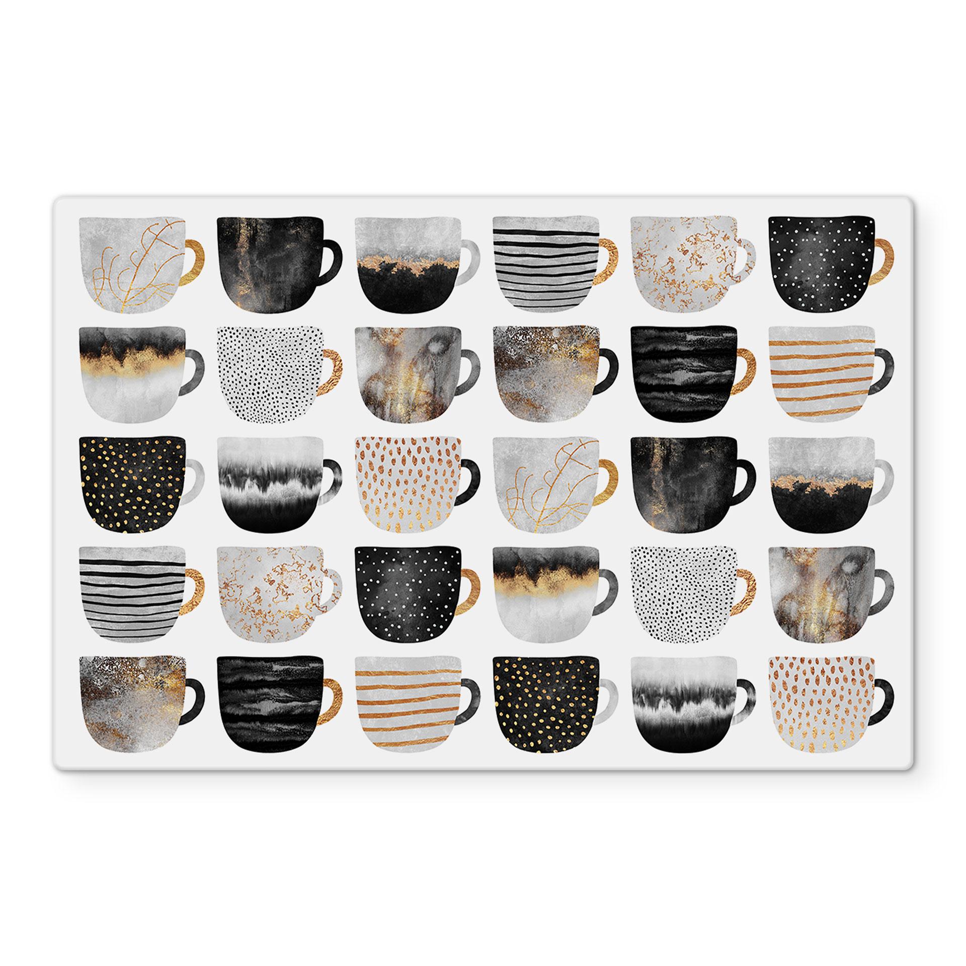 Stænkplade - Frederiksson - Kaffekopper: Pretty Black & Gold
