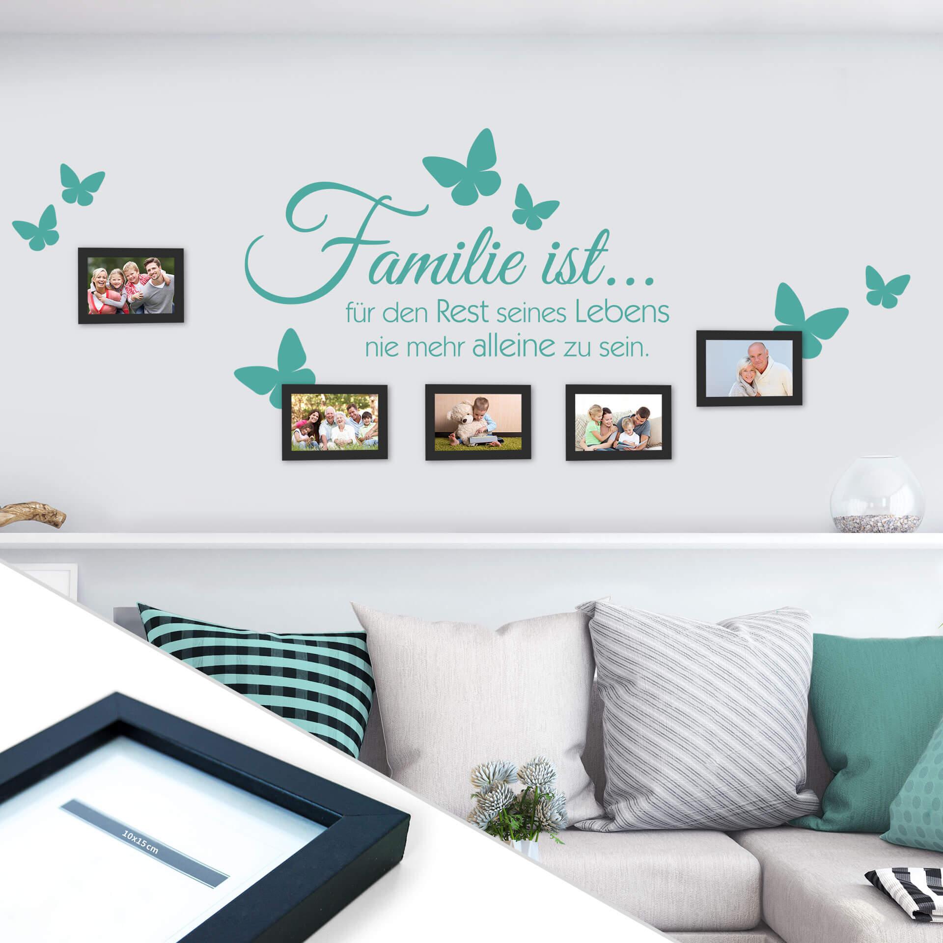 Wandtattoo Familie ist... inkl. 5 Bilderrahmen