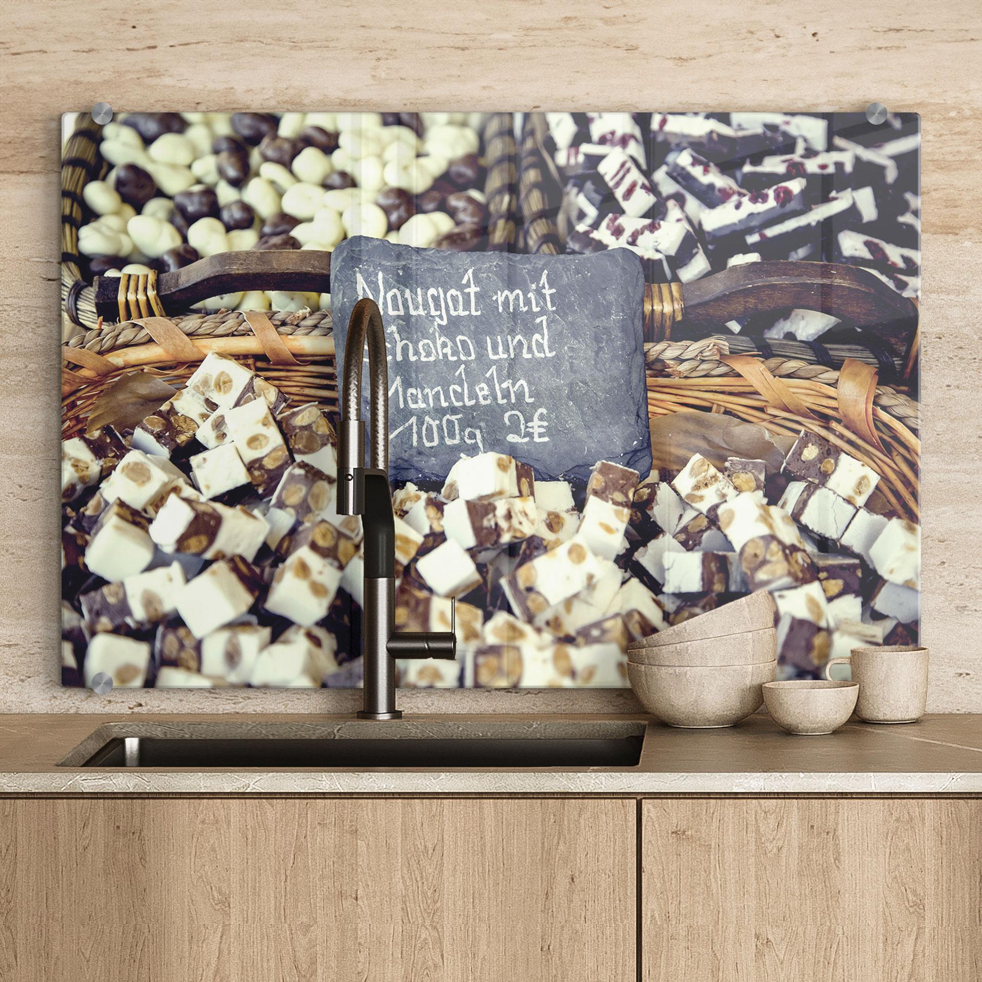 Stænkplade - Nougat mit Schokolade und Mandeln