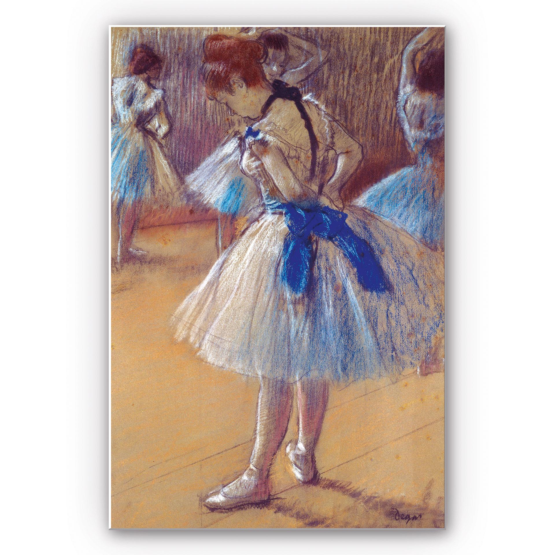 Wandbild Degas - Tänzerin beim Binden der Schleife