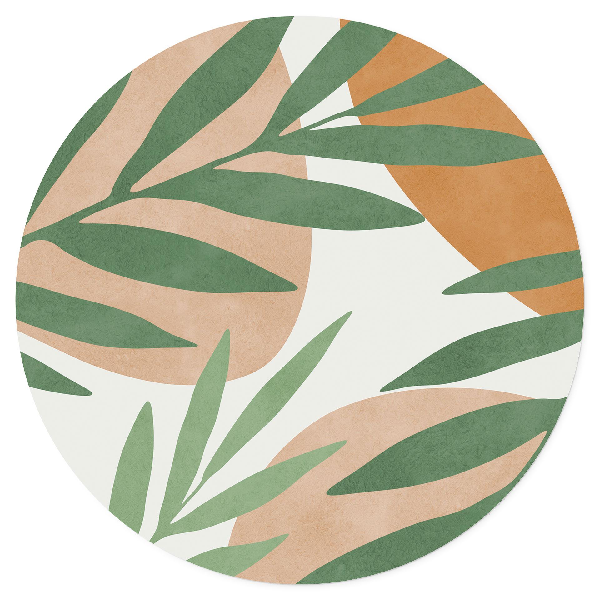 Muursticker Abstracte takken in tropische look - Costa - Rond